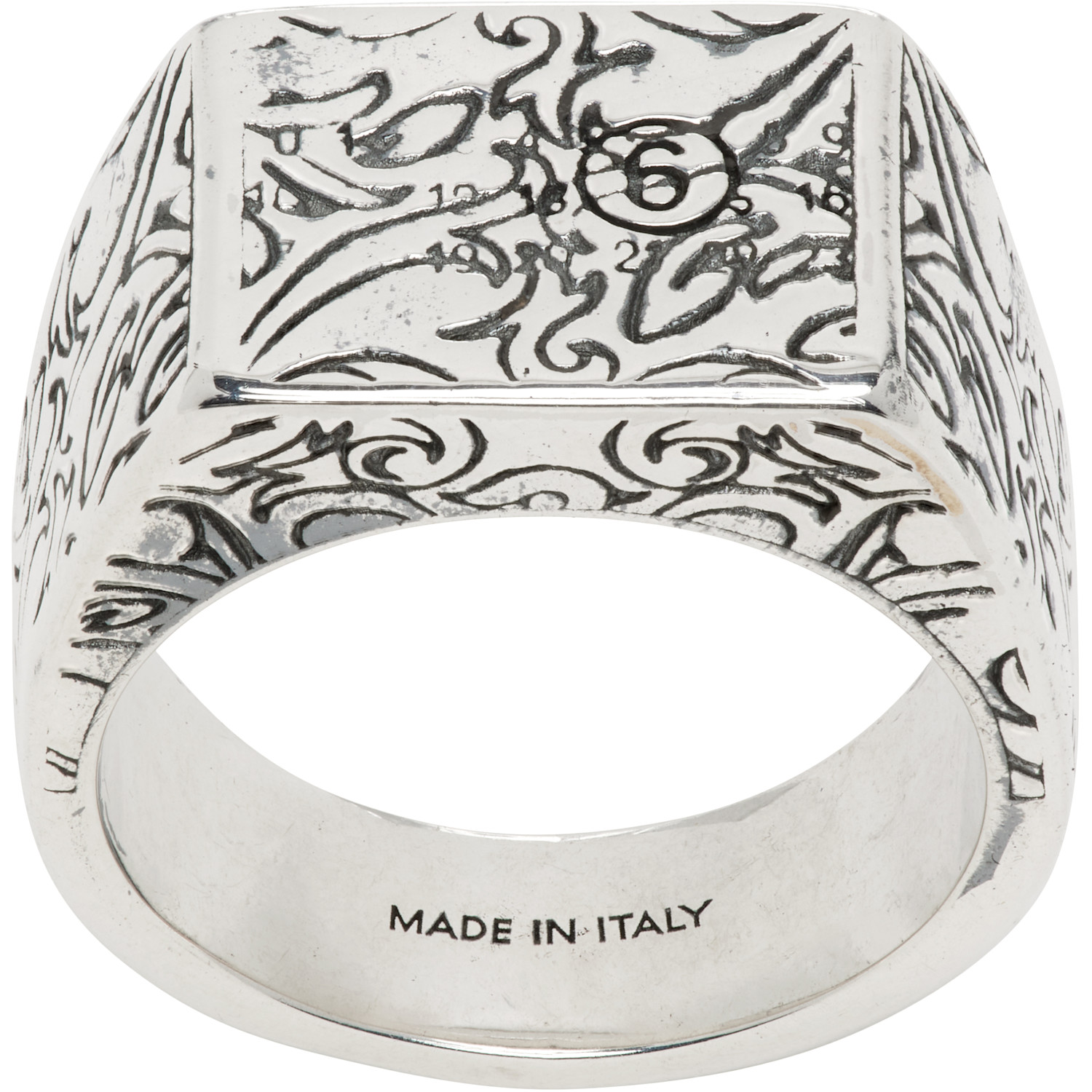 MM6 Maison Margiela Eroded Floral Motif Ring