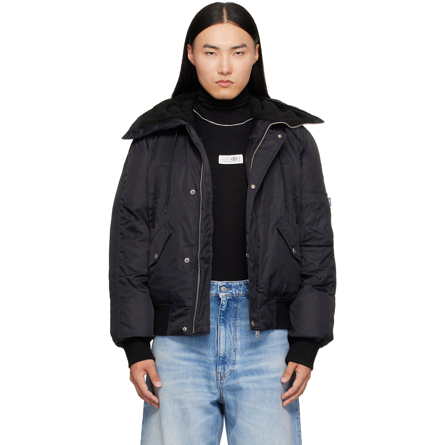 MM6 Maison Margiela Black Sports Down Bomber Jacket