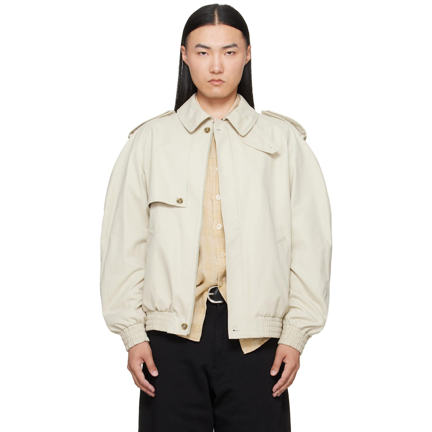 MM6 Maison Margiela Off-White Cotton Twill Jacket