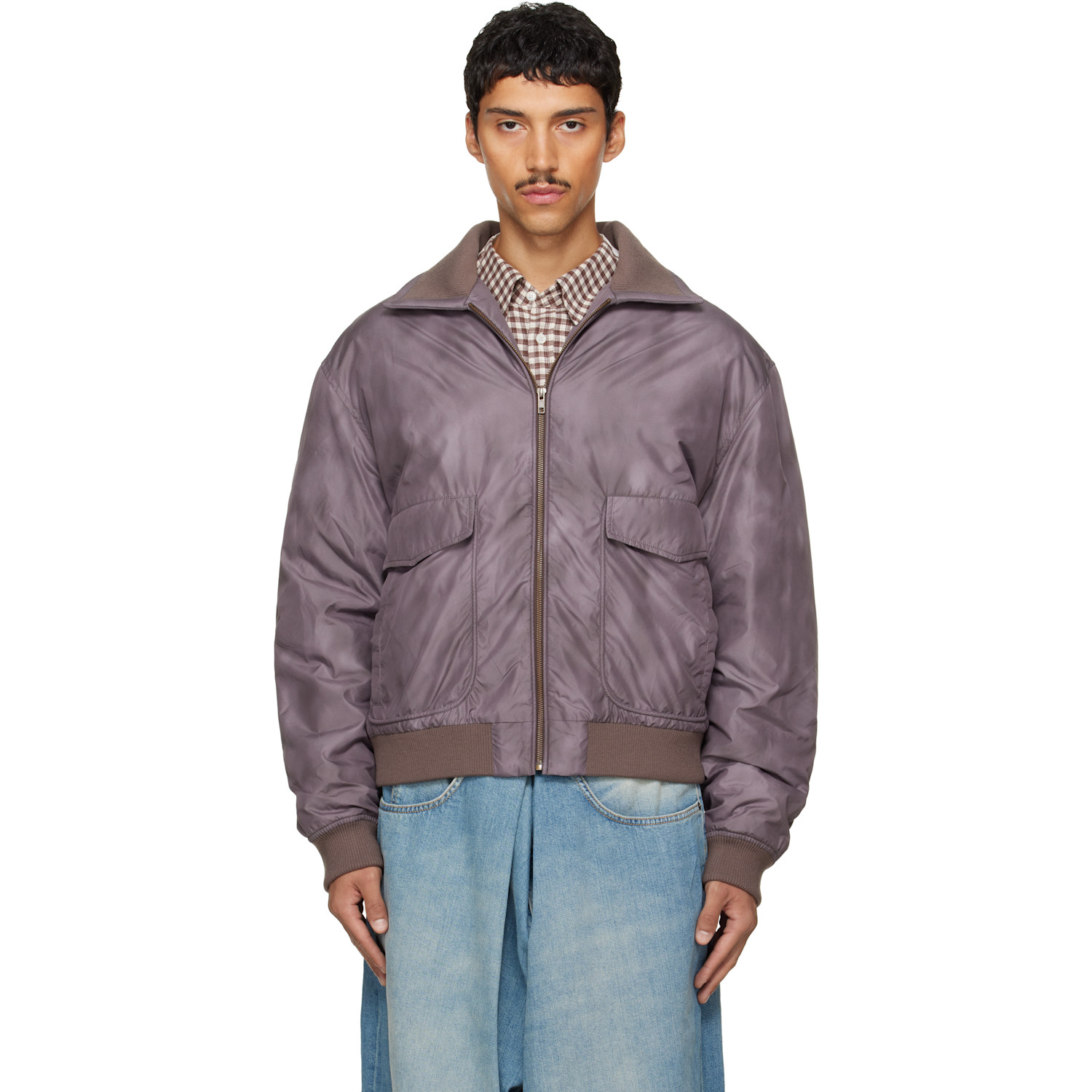 MM6 Maison Margiela Brown Sports Bomber Jacket