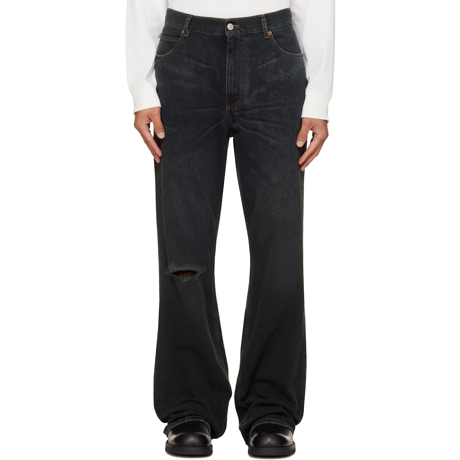 MM6 Maison Margiela Navy Straight-Leg Jeans