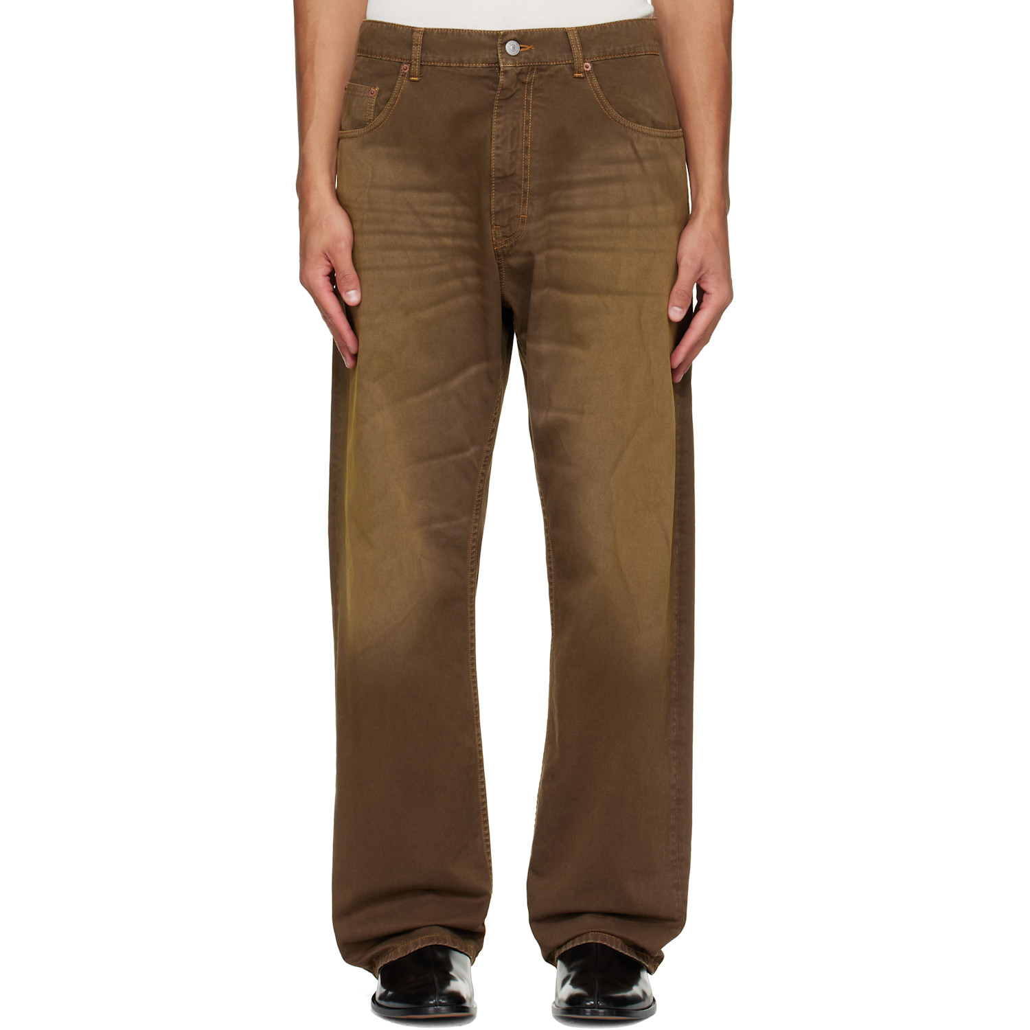 MM6 Maison Margiela Brown Faded Trousers