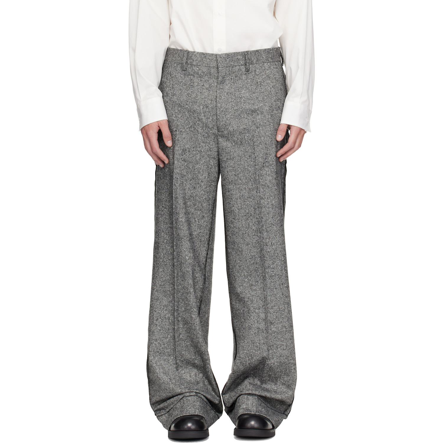 MM6 Maison Margiela Gray Exposed Seam Wool Trousers