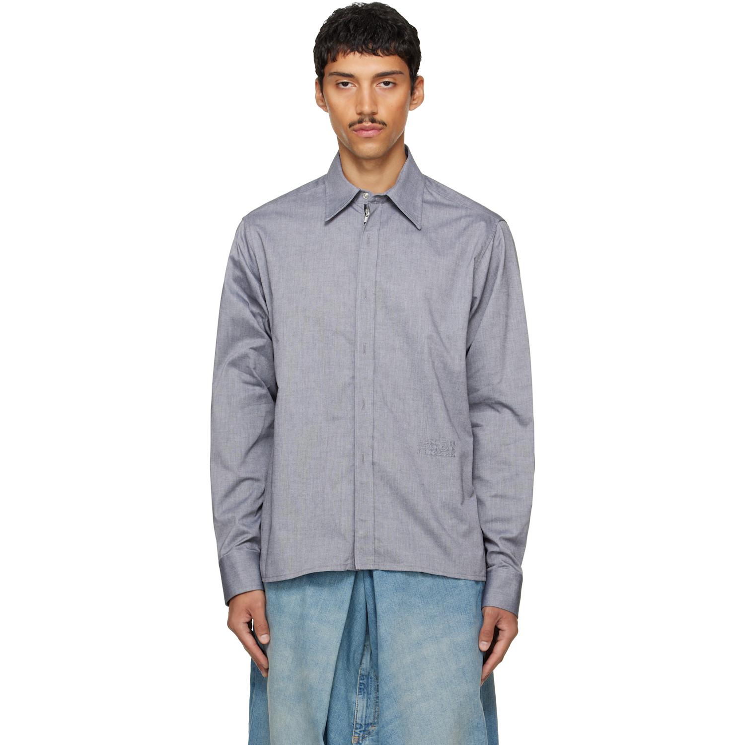 MM6 Maison Margiela Gray Long-Sleeved Shirt