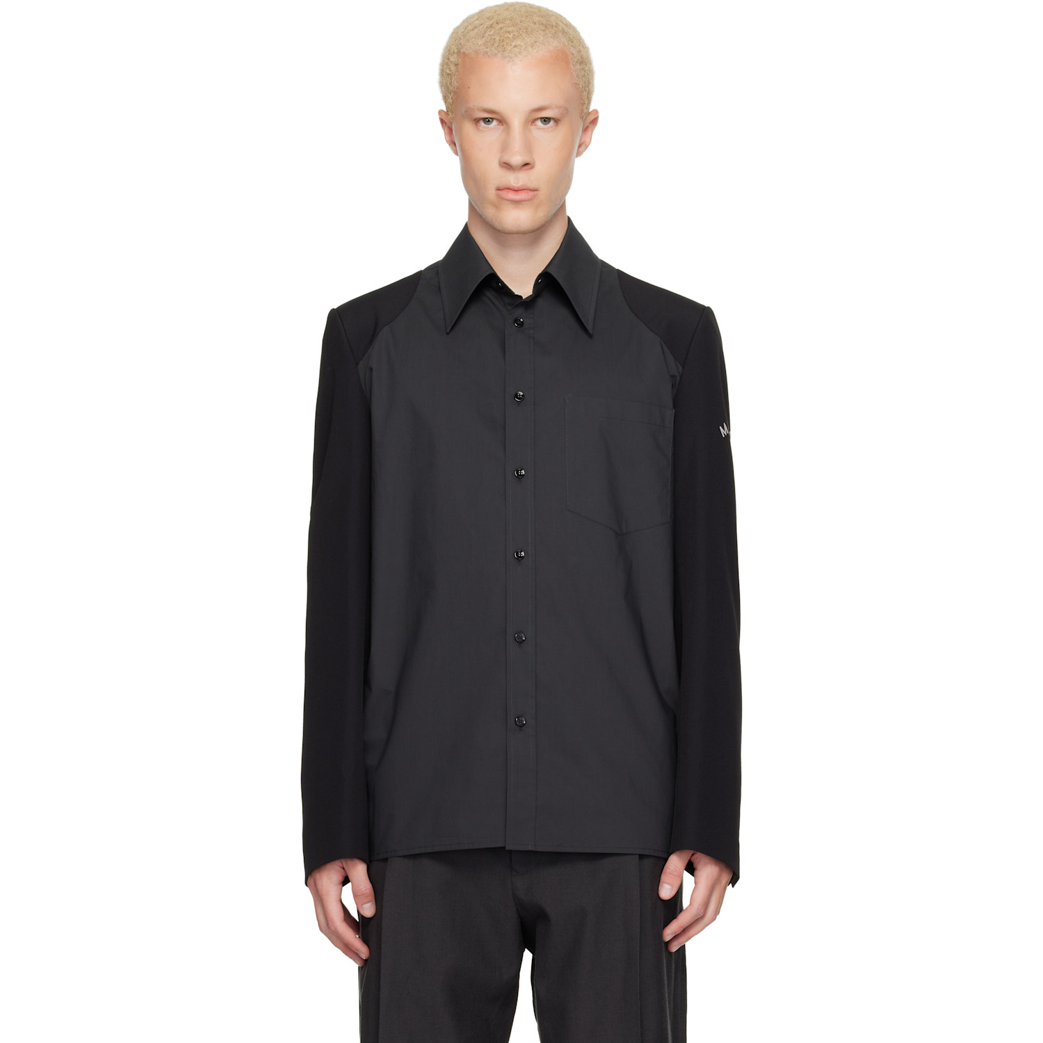 MM6 Maison Margiela Black Long-Sleeved Shirt