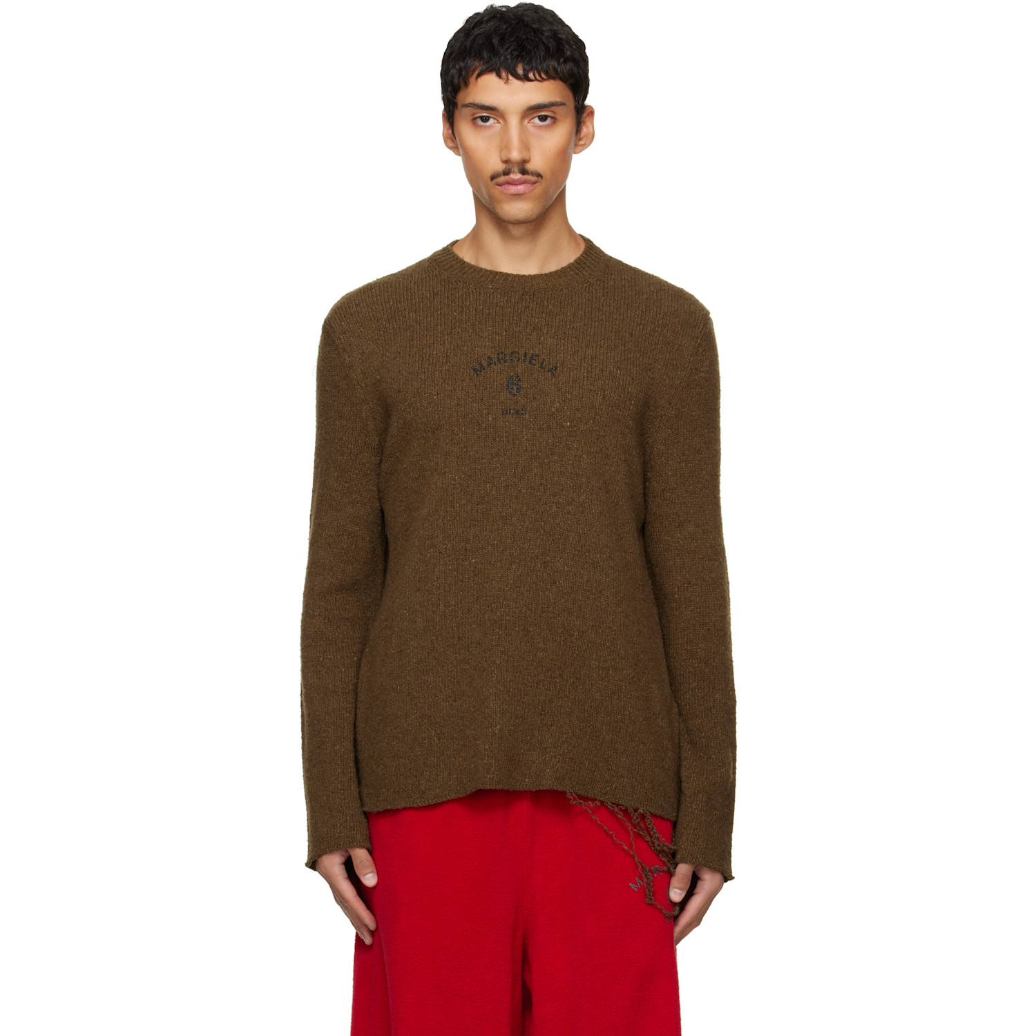 MM6 Maison Margiela Khaki Wool Blend Sweater
