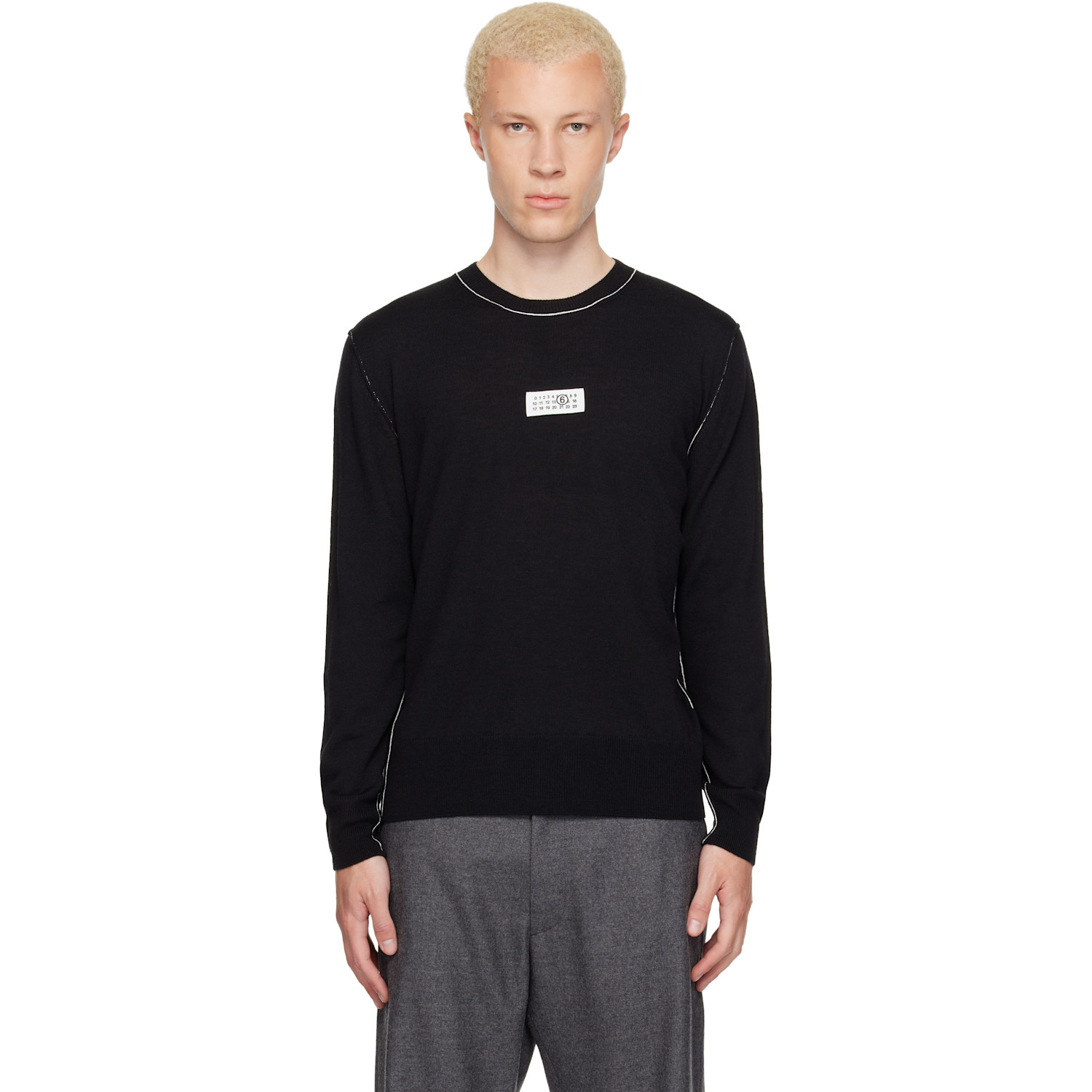 MM6 Maison Margiela Black Crewneck Sweater
