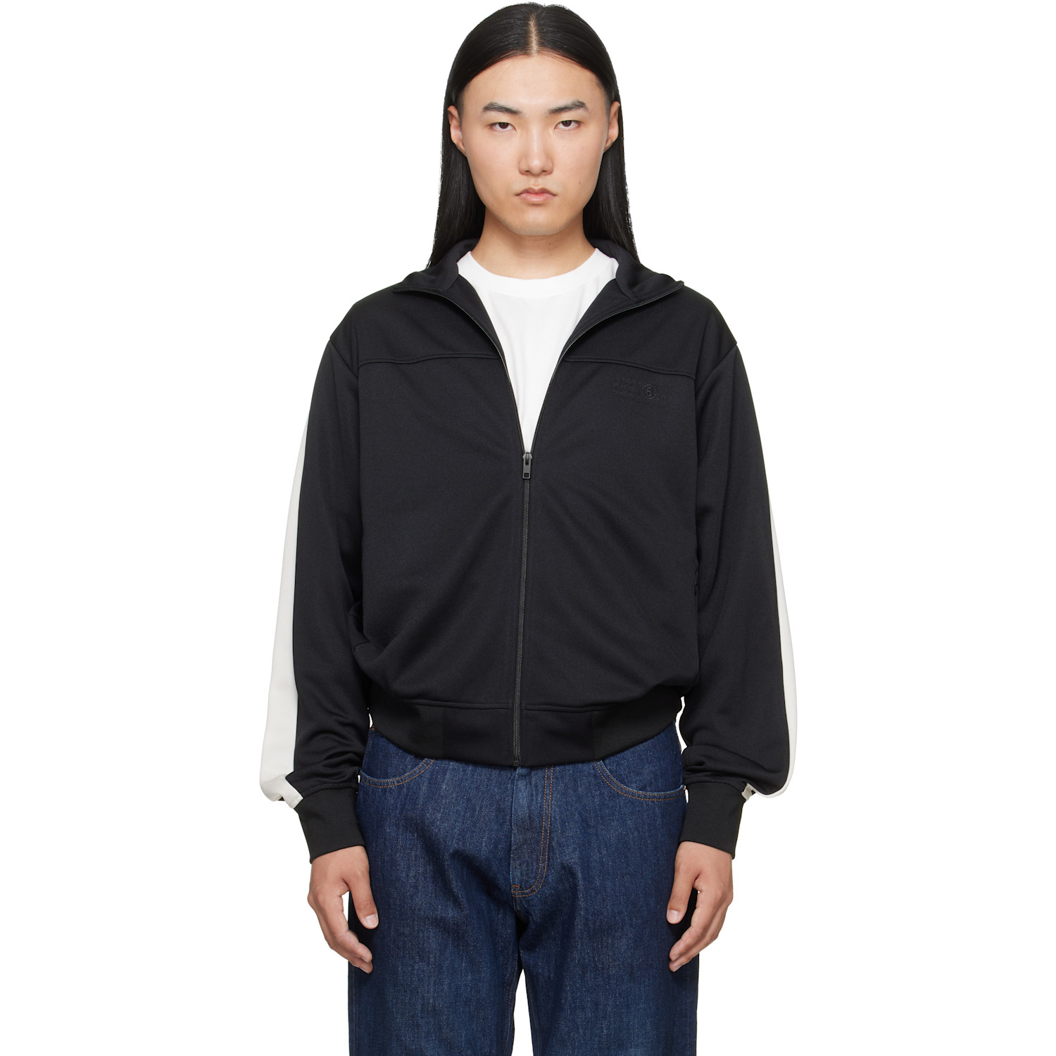 MM6 Maison Margiela Black Striped Sleeves Track Jacket