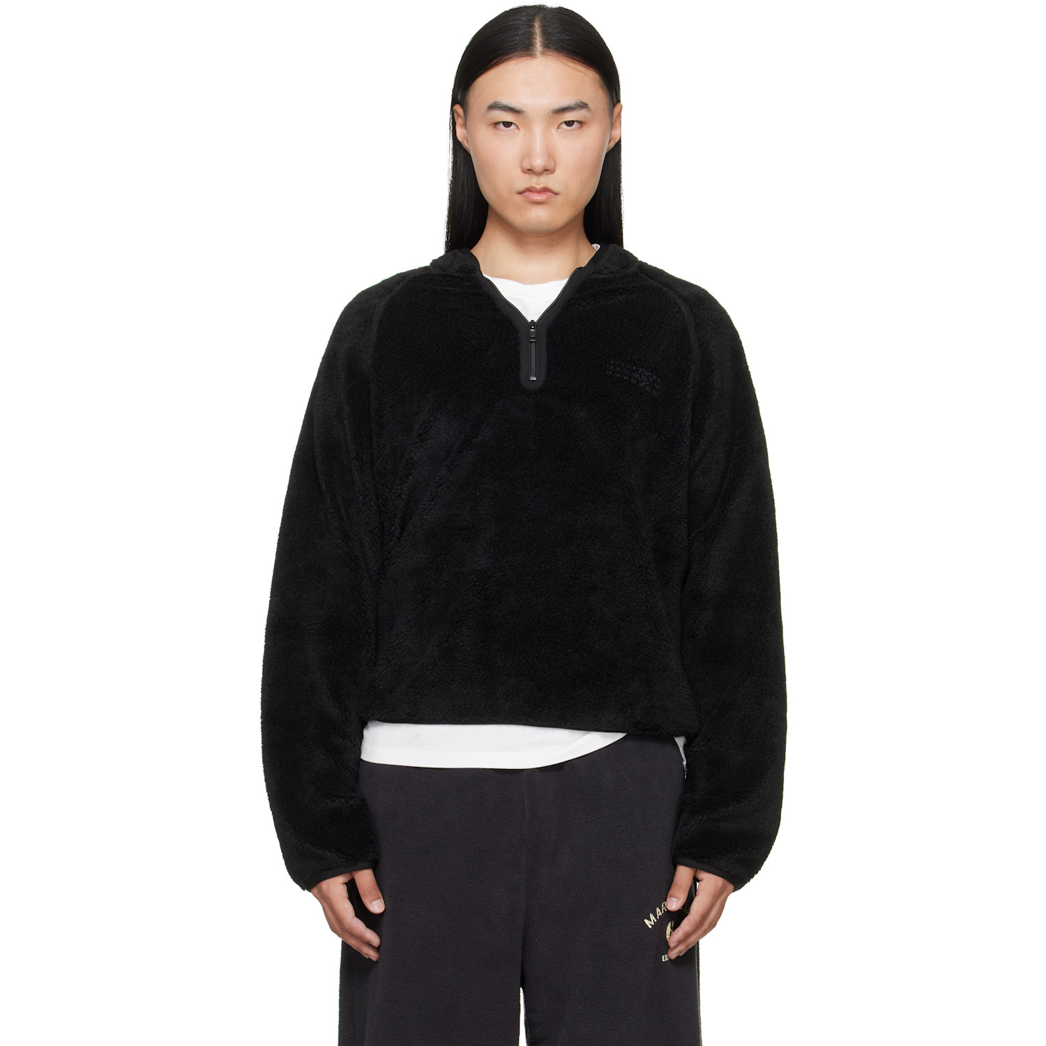 MM6 Maison Margiela Black Teddy Fleece Sweatshirt