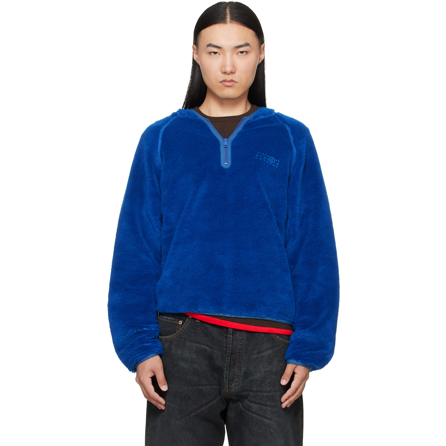 MM6 Maison Margiela Blue Teddy Fleece Sweatshirt