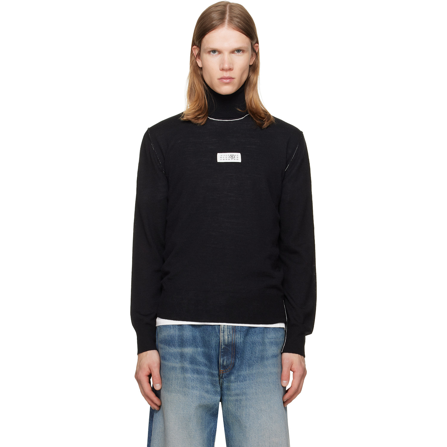 MM6 Maison Margiela Black Wool Turtleneck