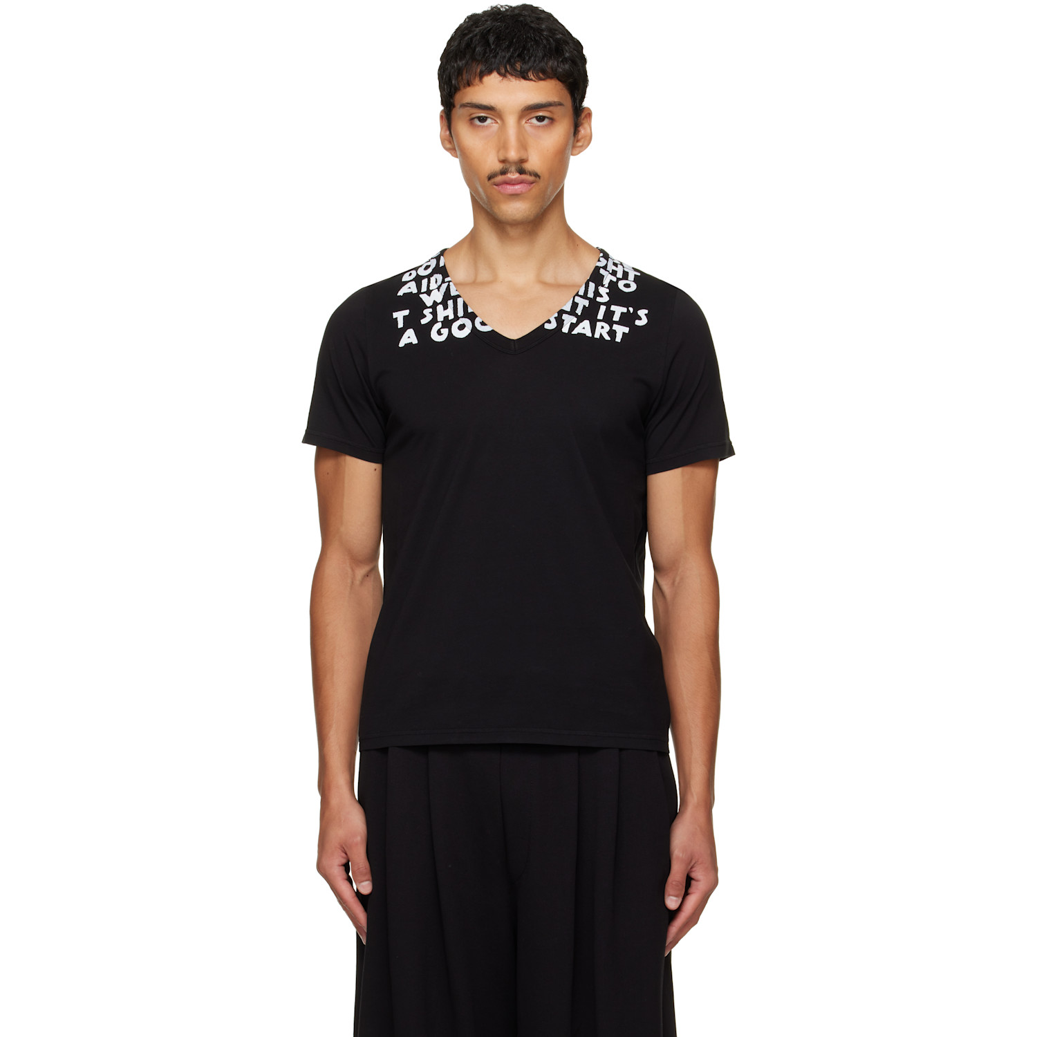 MM6 Maison Margiela Black SIDA Print T-shirt
