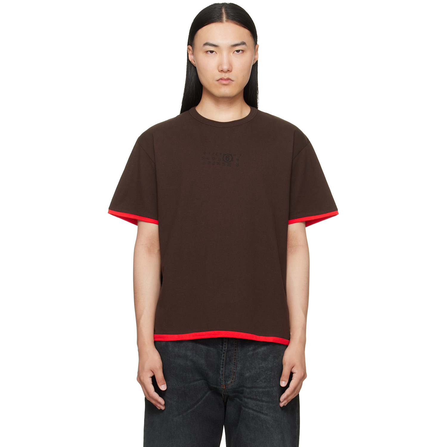 MM6 Maison Margiela Brown Cotton Reversible T-shirt