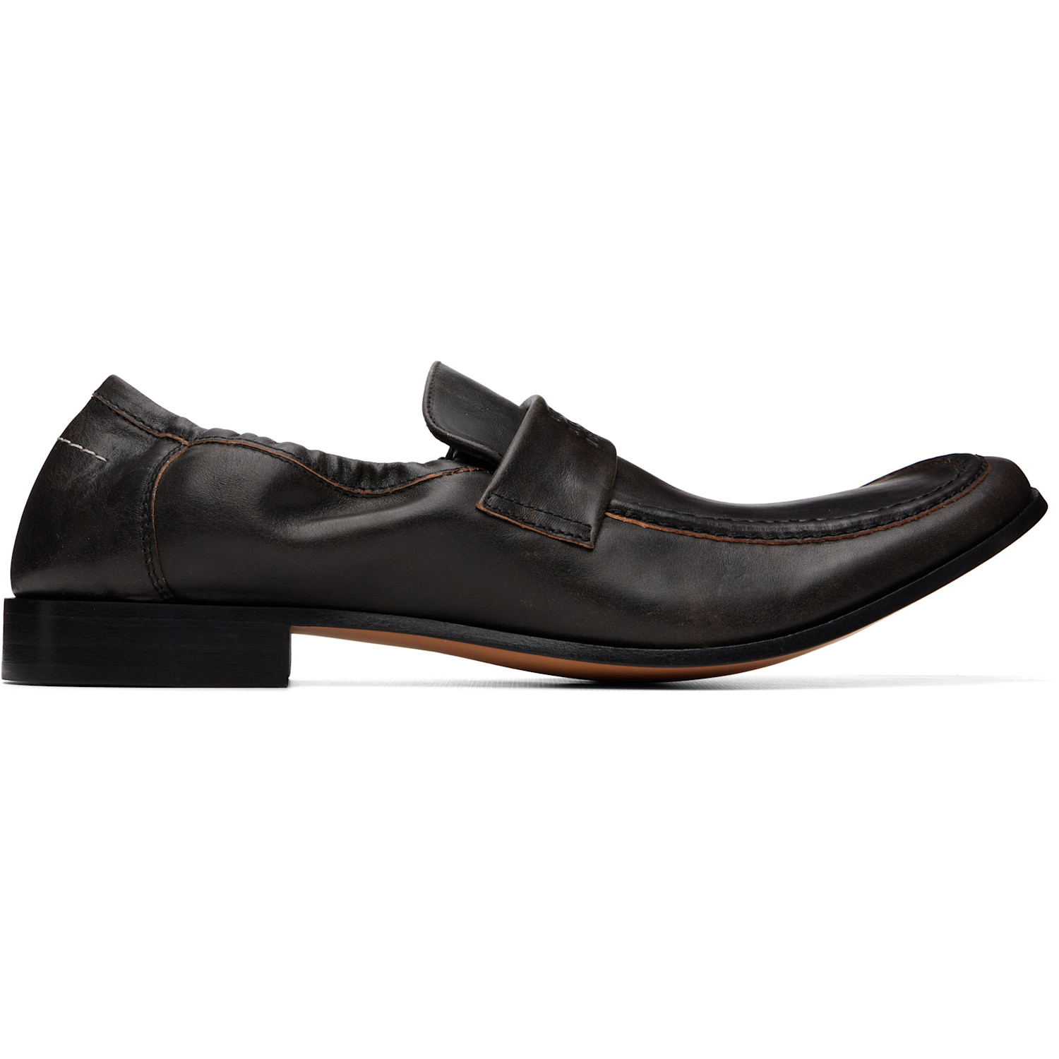 MM6 Maison Margiela Brown Swing-Toe Loafers