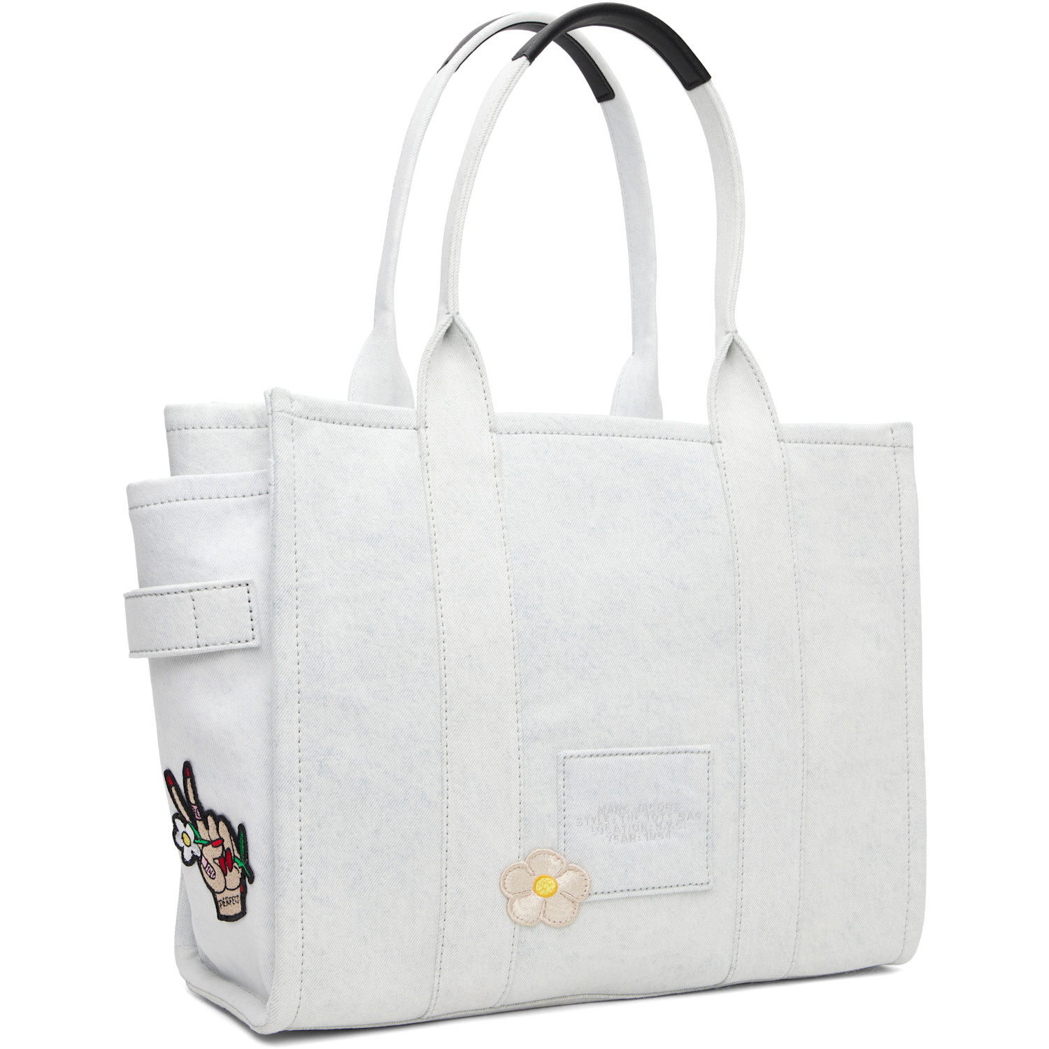 Marc Jacobs 블루 더 캠프 패치워크 데님 대형 토트
