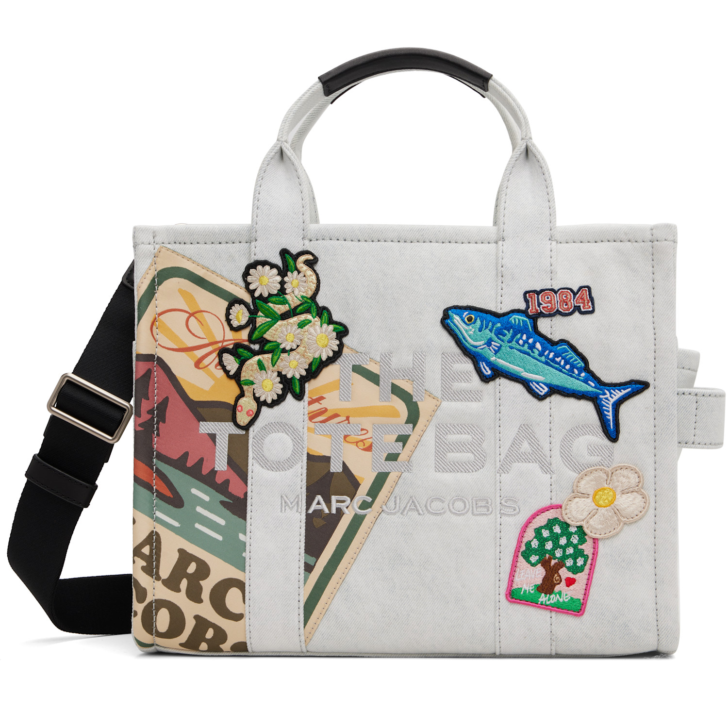 Marc Jacobs Blue 'The Camp Patchwork' Denim Medium Tote