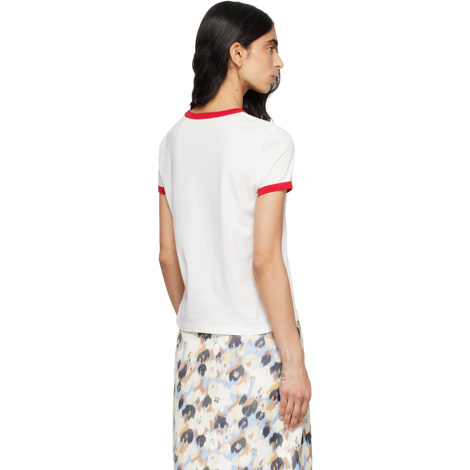  Marc Jacobs Off-white 'marc' Logo Ringer Femme T-shirt 