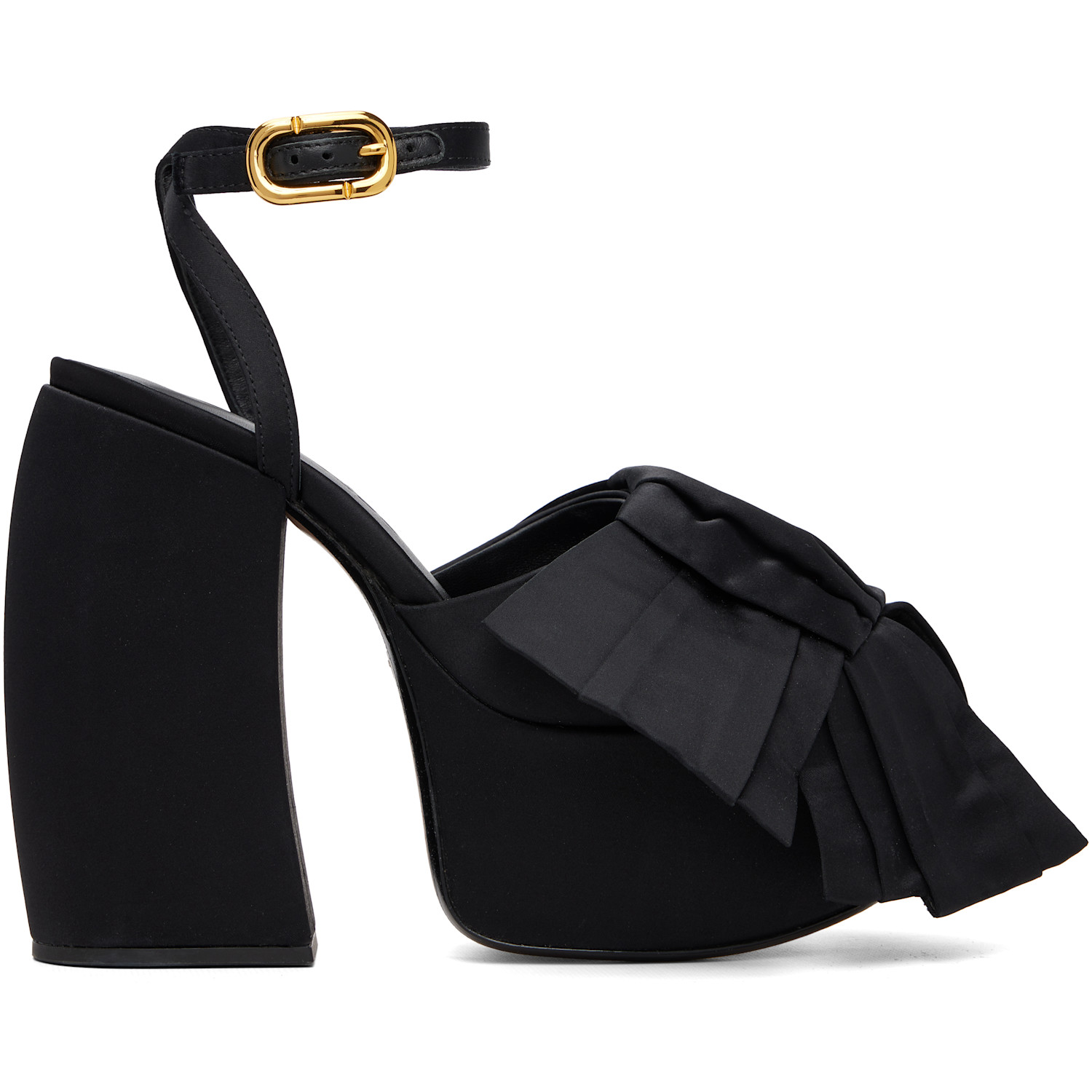 Marc Jacobs Black 'The Bow' Platform Heeled Sandals