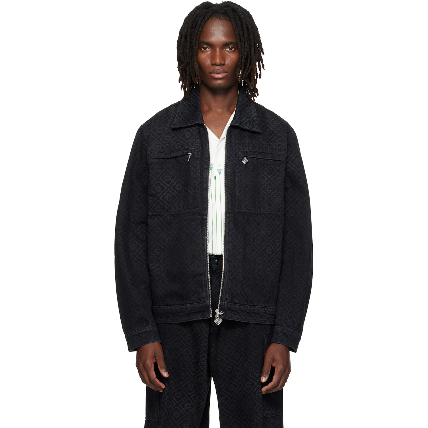 Casablanca Black Monogram Denim Jacket