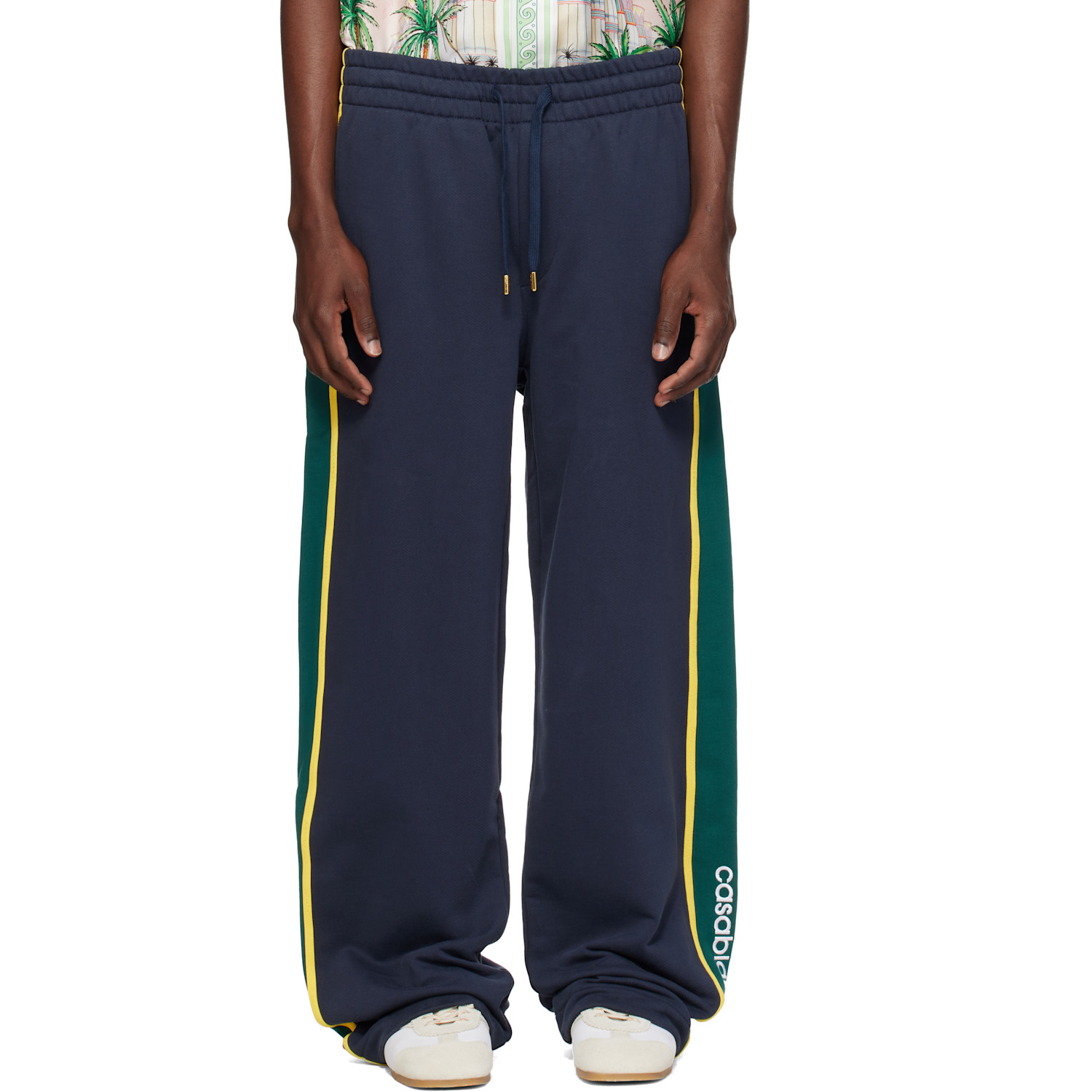 Casablanca Navy Panelled Sweatpants