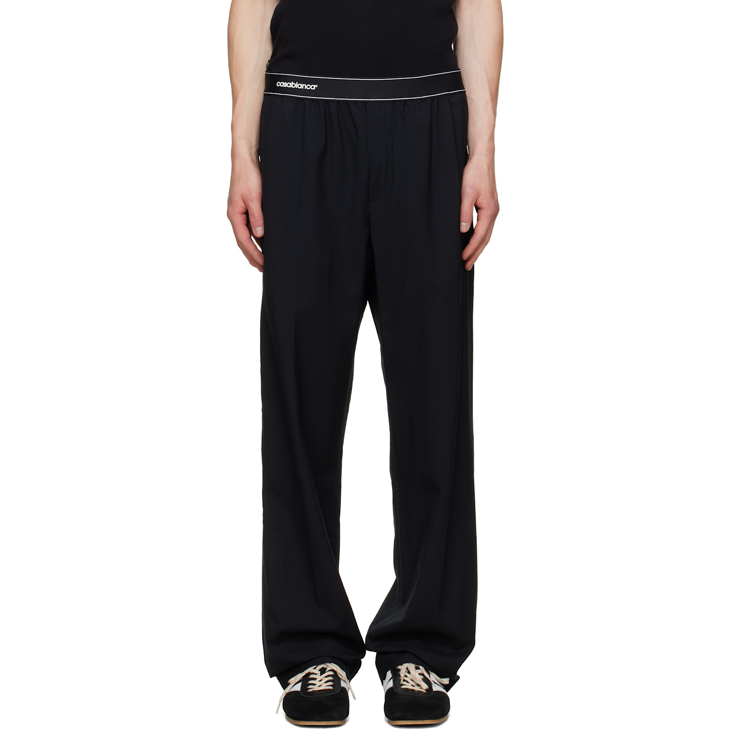 Casablanca Black Wool Sports Trousers