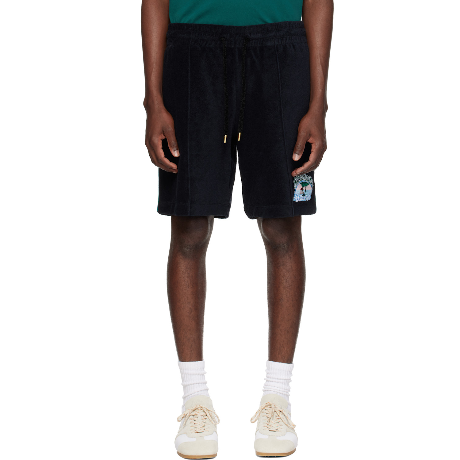 Casablanca Black Towelling Shorts
