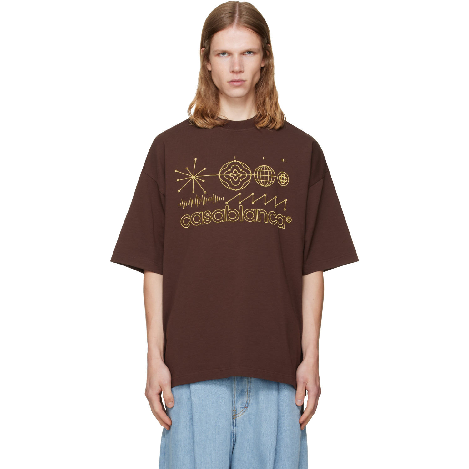 Casablanca Brown 'Code de Civilisation' T-shirt
