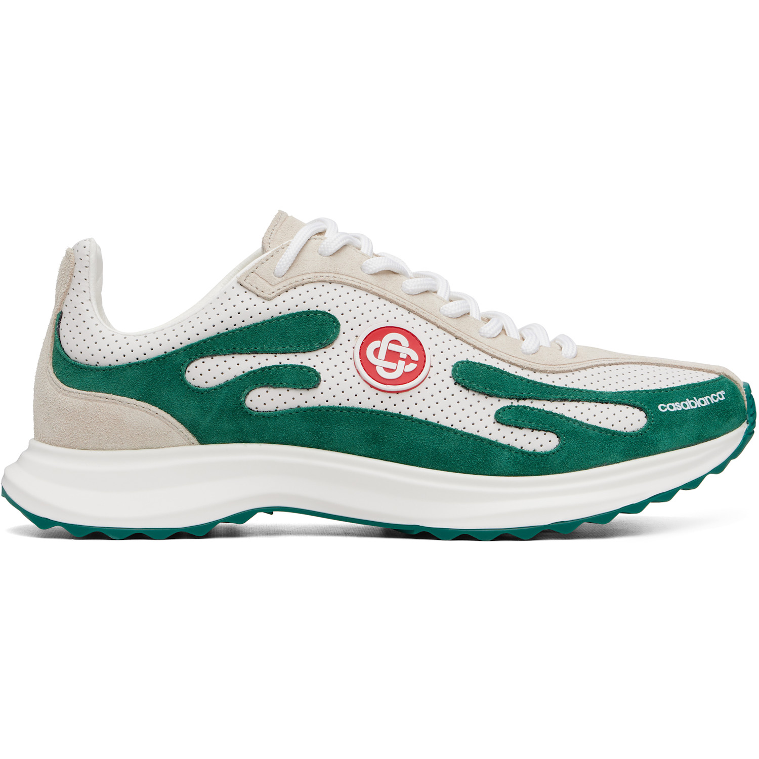Casablanca White & Green Stade Sneakers