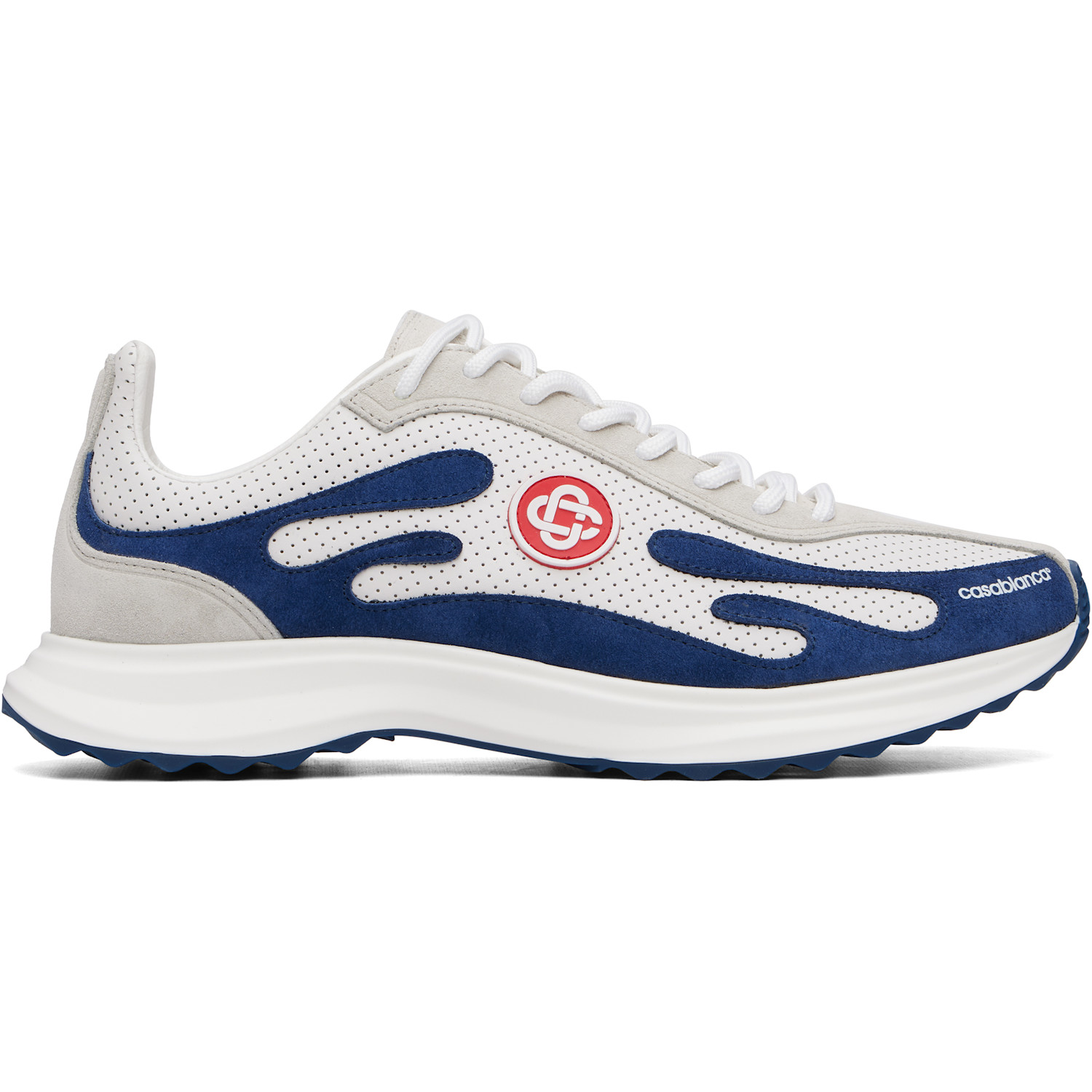 Casablanca White & Navy Stade Sneakers