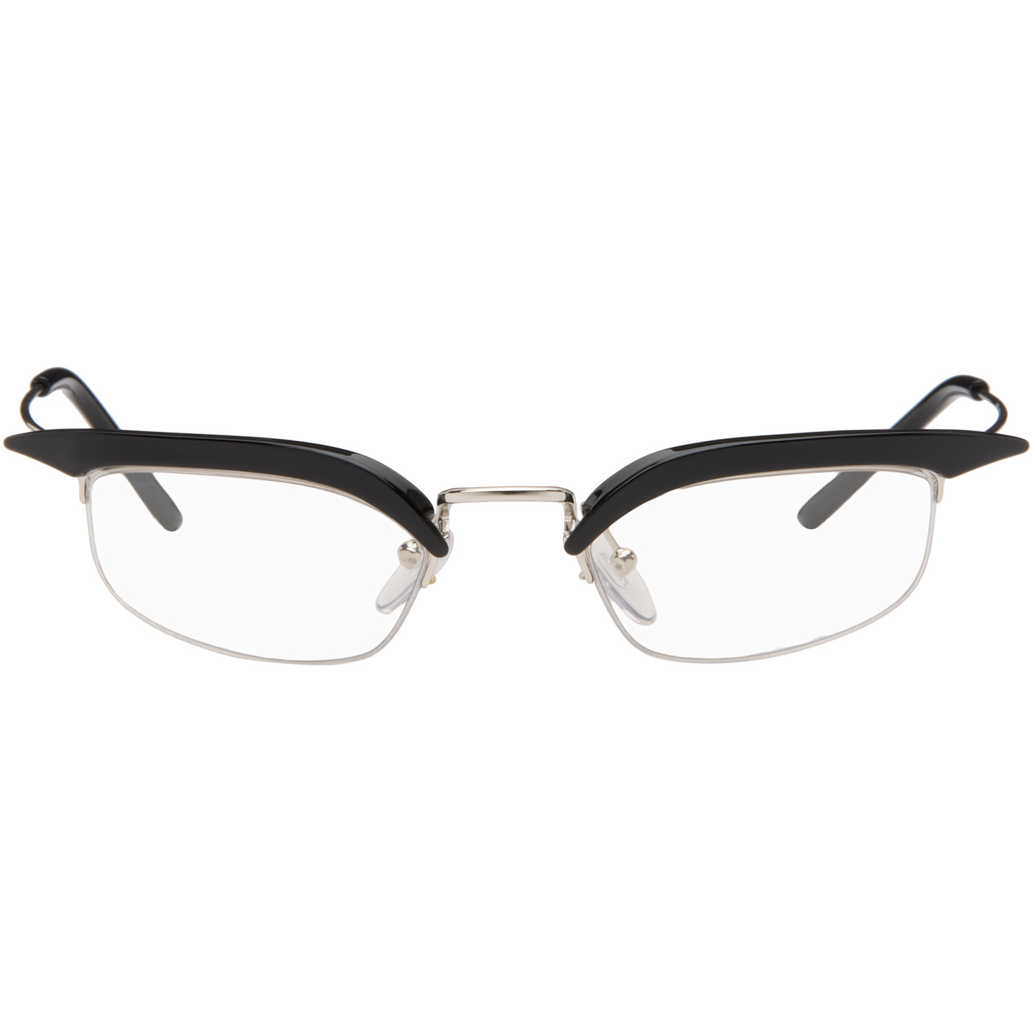 Prada Eyewear Black Catwalk Angular Cateye Blue Light Glasses