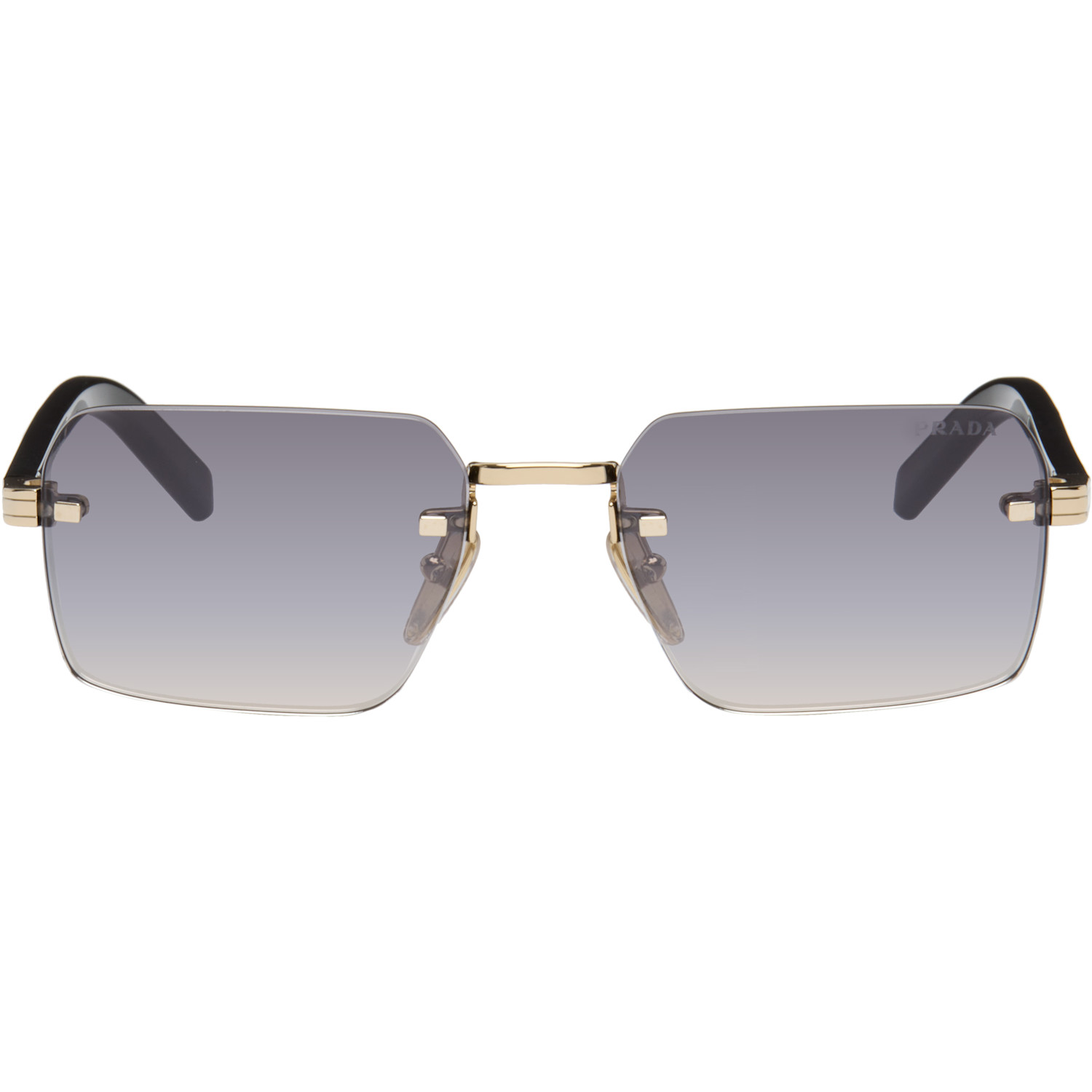 Prada Eyewear Black Rimless Sunglasses