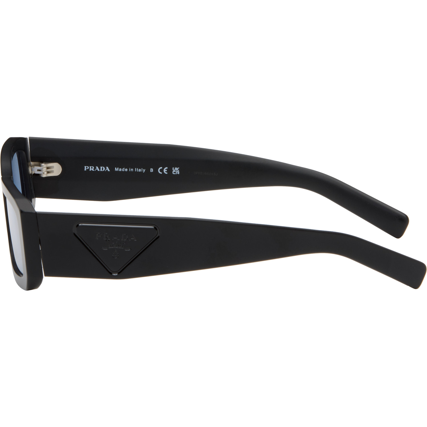Prada Black Rectangular Sunglasses In Black