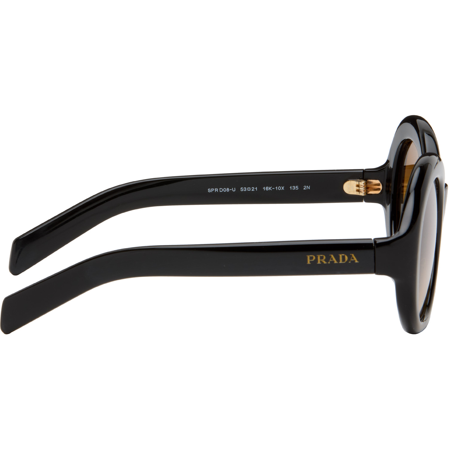 Prada Eyewear Black Round Sunglasses 