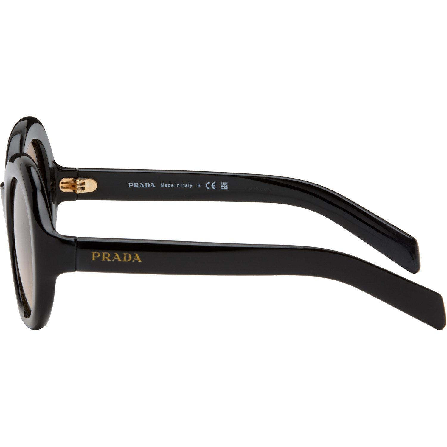  Prada Eyewear Black Round Sunglasses 