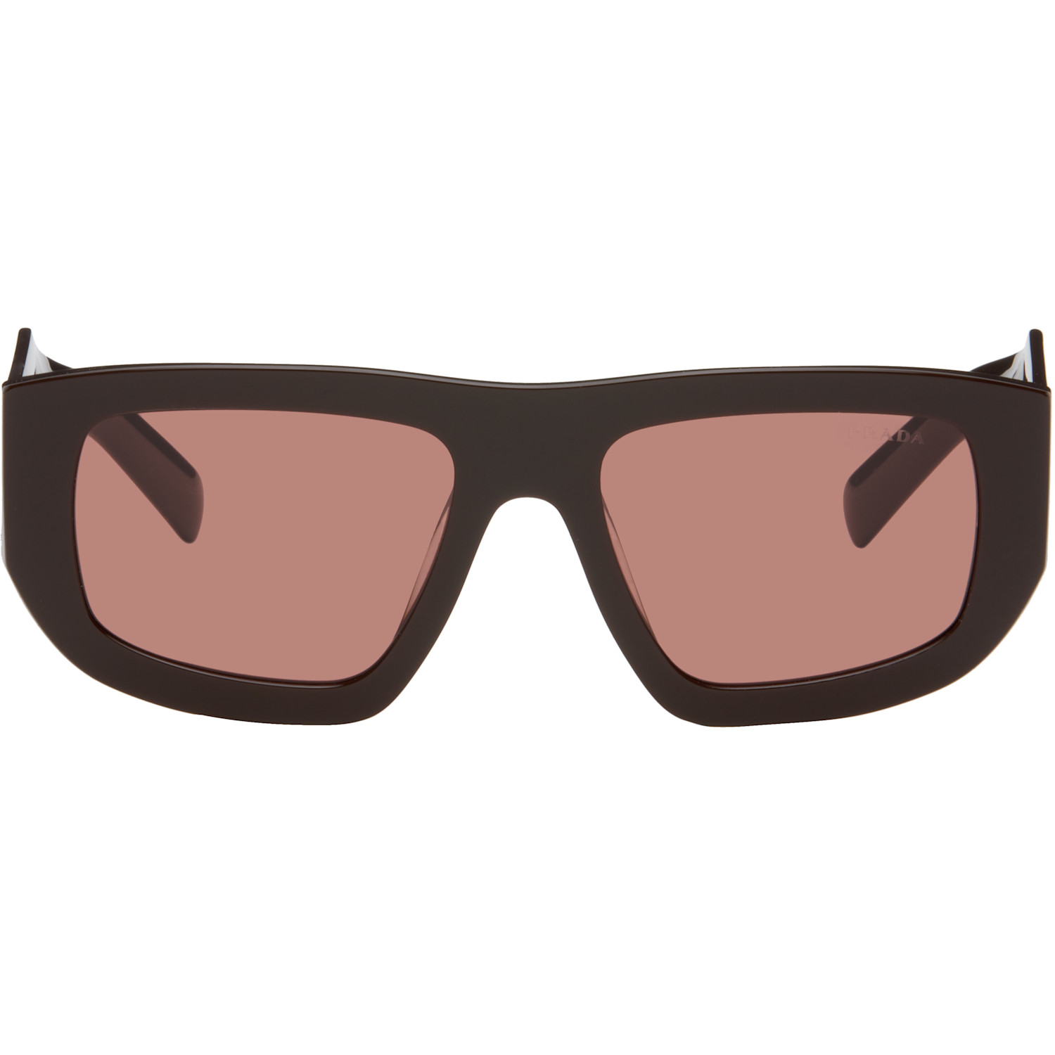 Prada Eyewear Brown Triangle Logo Sunglasses