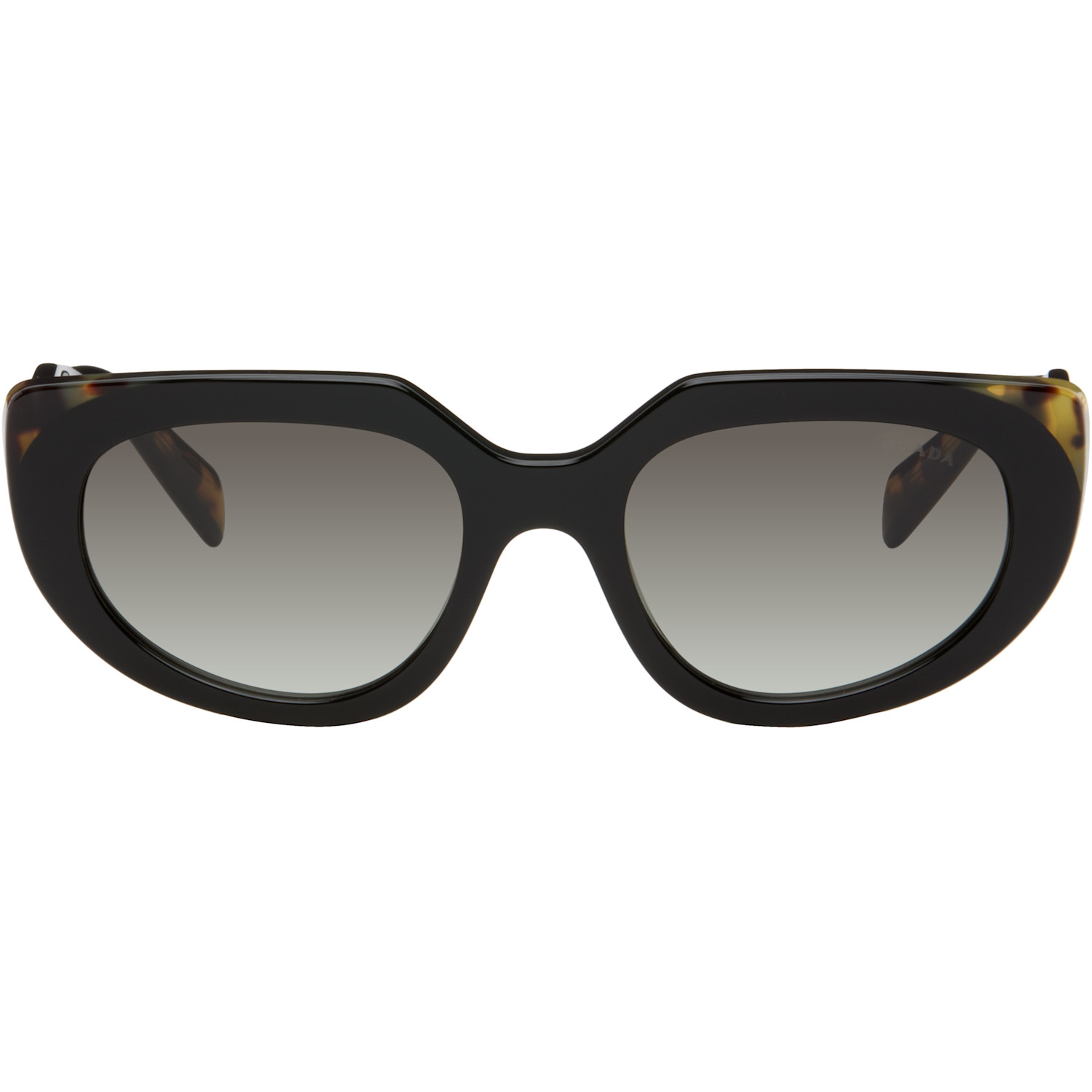 Prada Eyewear Black & Beige 'Prada Logo' Sunglasses