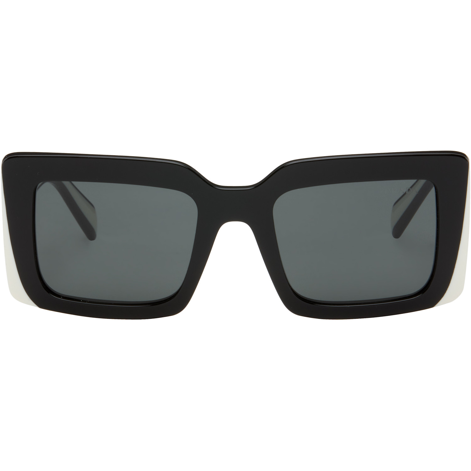Prada Eyewear Black & White 'Prada Logo' Sunglasses