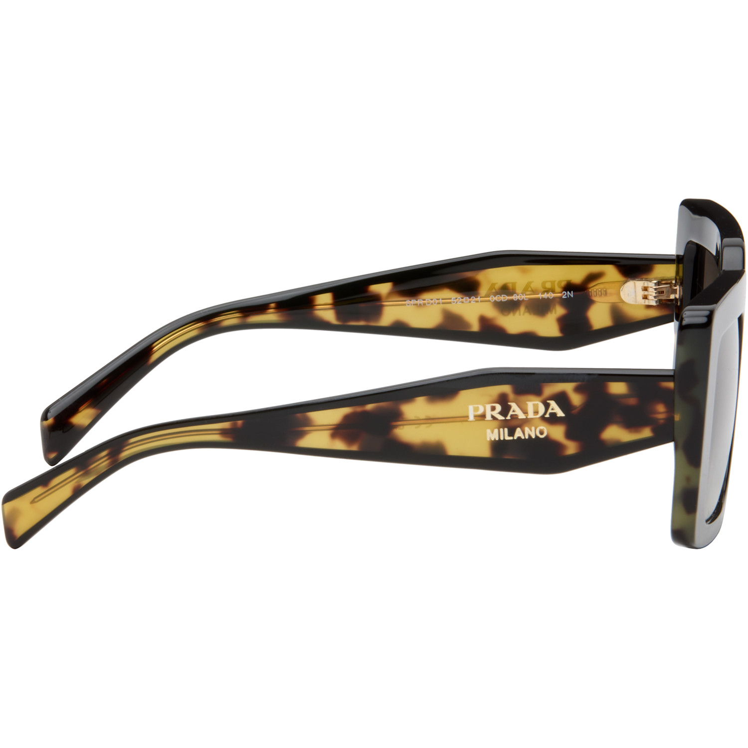  Prada Eyewear Black & Brown Square Sunglasses 