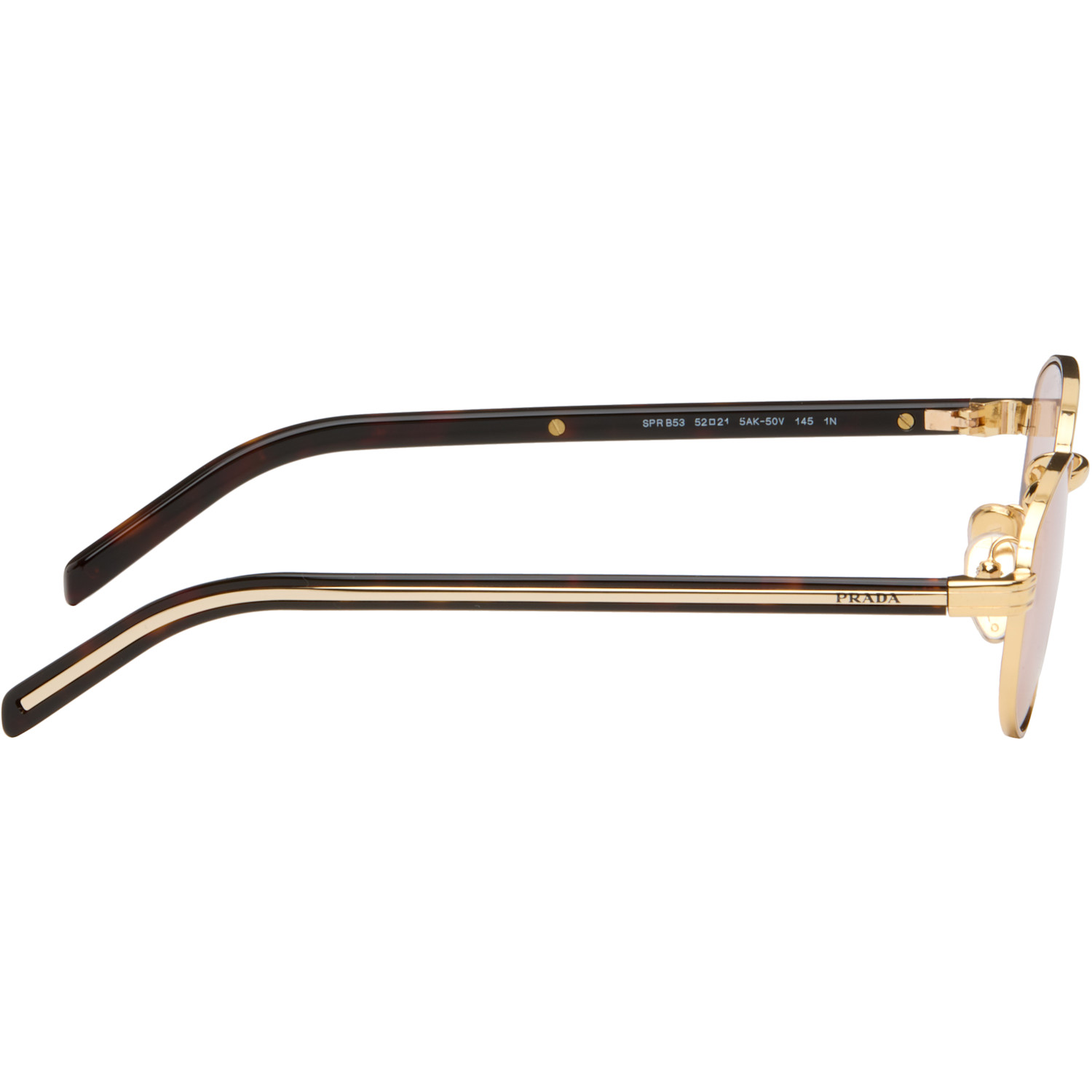  Prada Eyewear Gold Round Sunglasses 