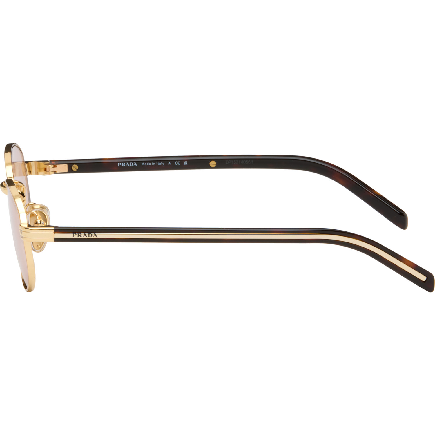  Prada Eyewear Gold Round Sunglasses 