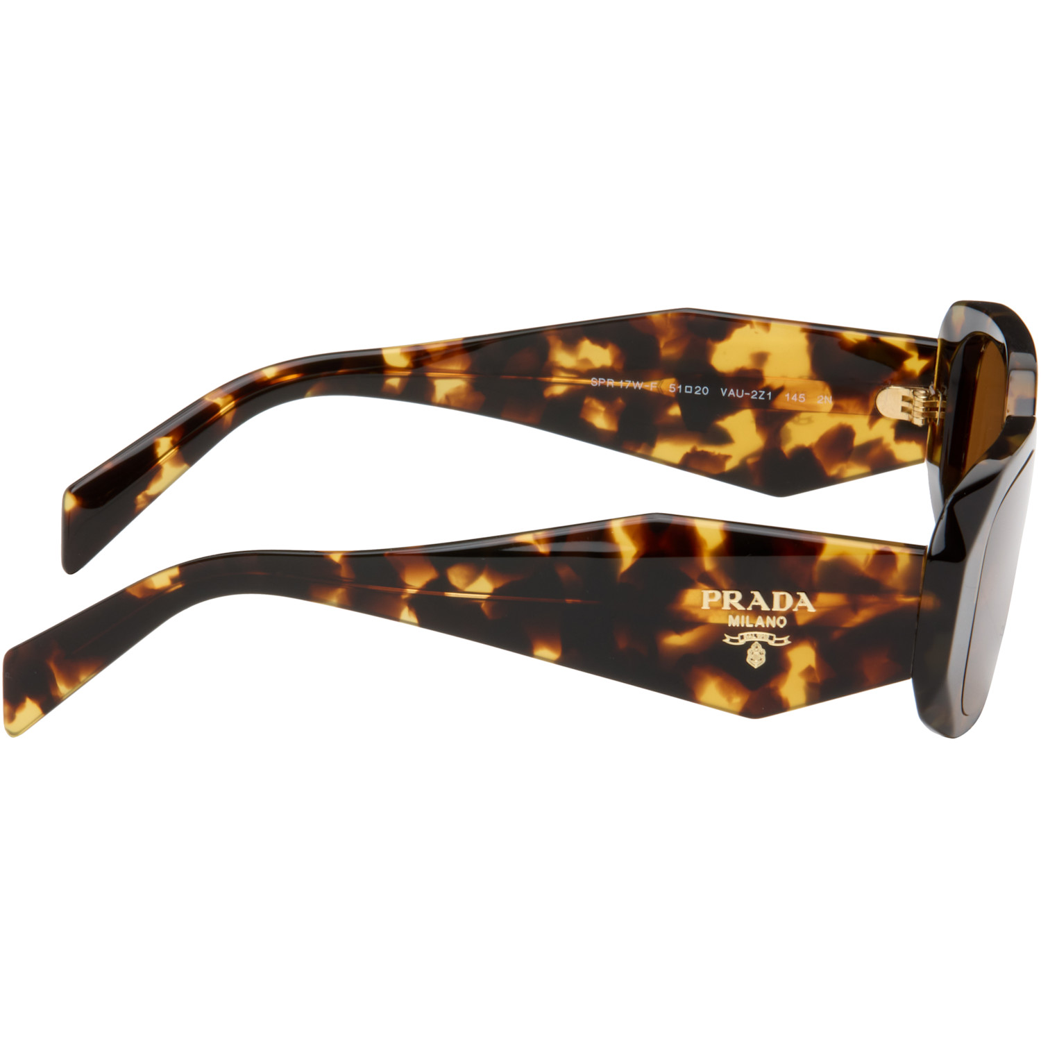  Prada Eyewear Brown Rounded Rectangle Acetate Sunglasses 