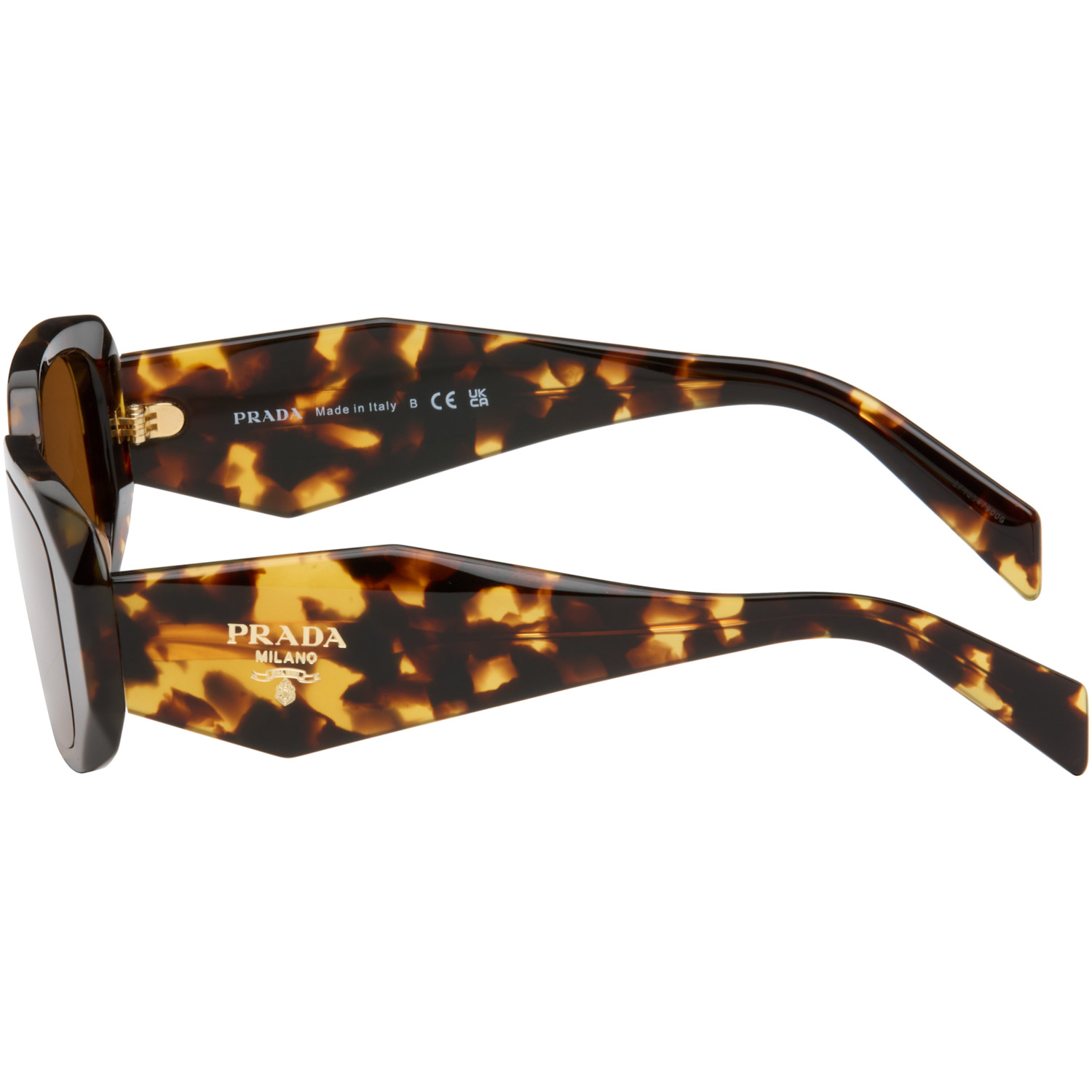 Prada Eyewear Brown Rounded Rectangle Acetate Sunglasses 