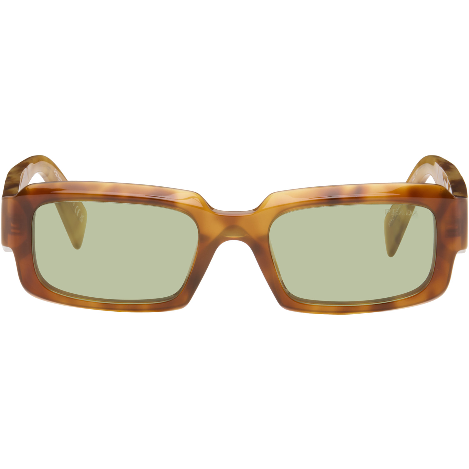 Prada Eyewear Brown Rectangular Sunglasses