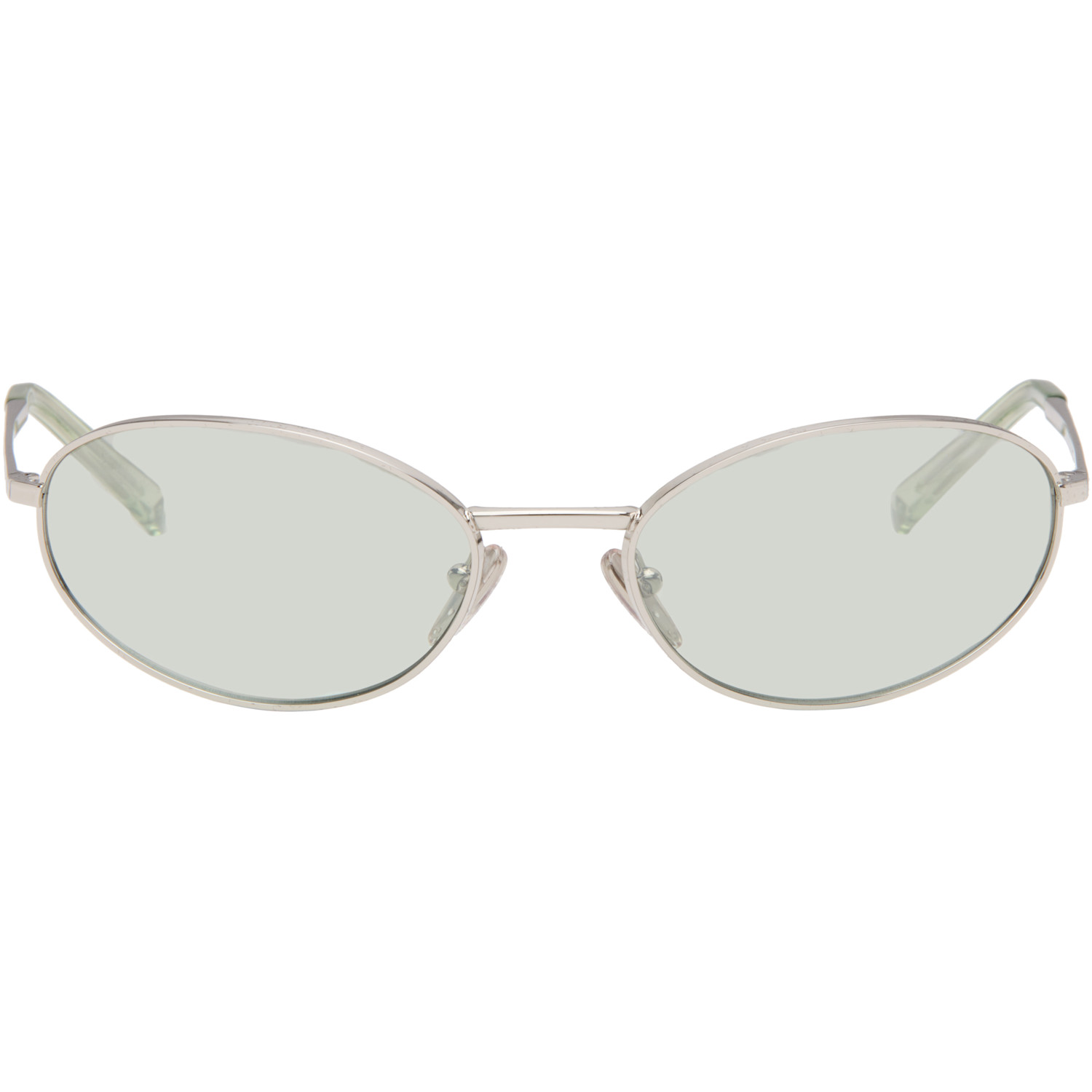 Prada Eyewear Silver Logo Sunglasses