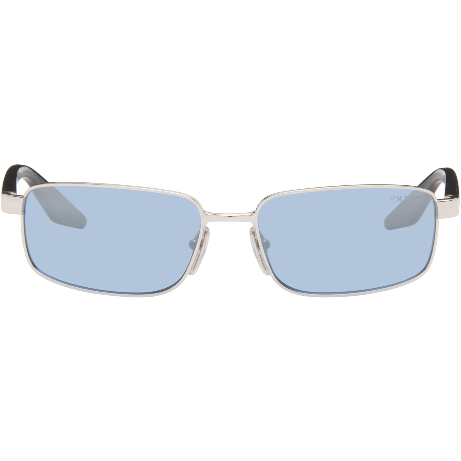 Prada Eyewear Silver Linea Rossa Sunglasses