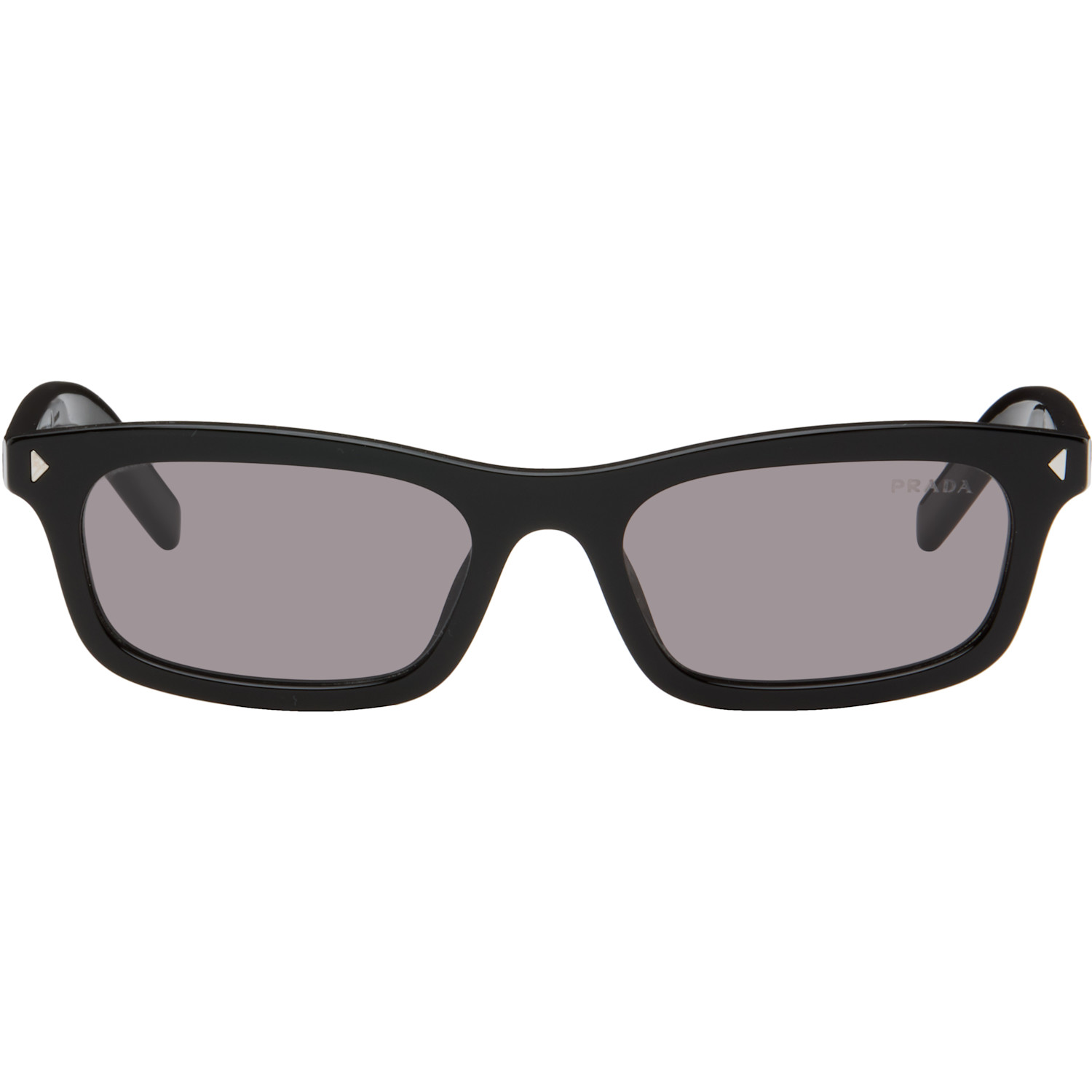 Prada Eyewear Black Iconic Metal Plaque Sunglasses