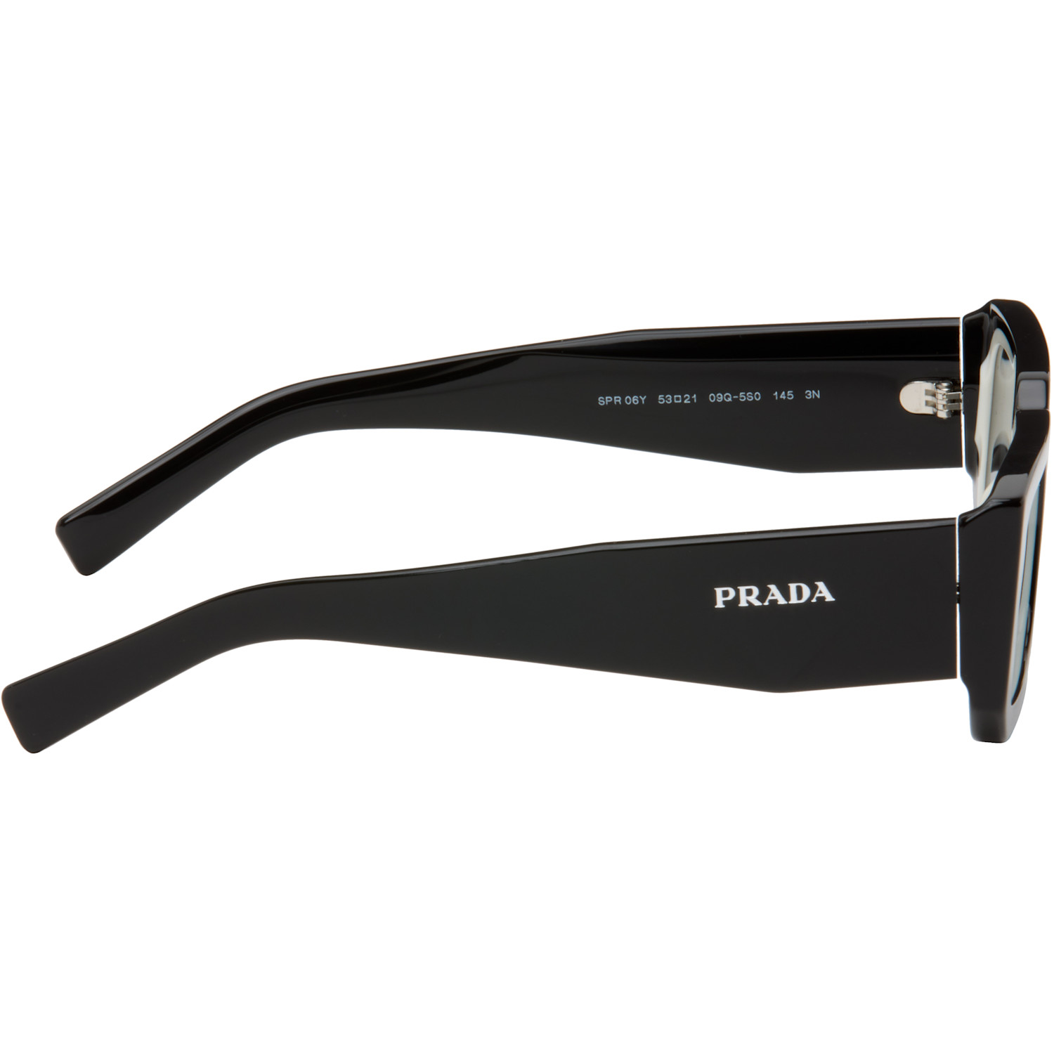  Prada Eyewear Black Square Acetate Chunky Sunglasses 