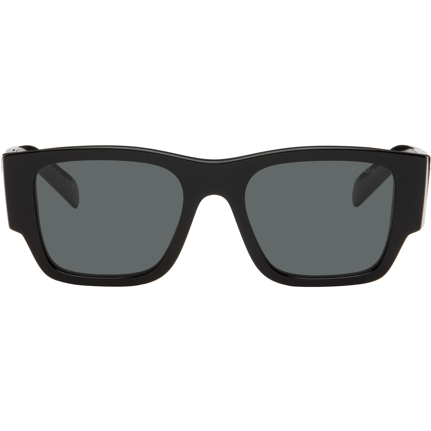 Prada Eyewear Black Triangle Logo Sunglasses