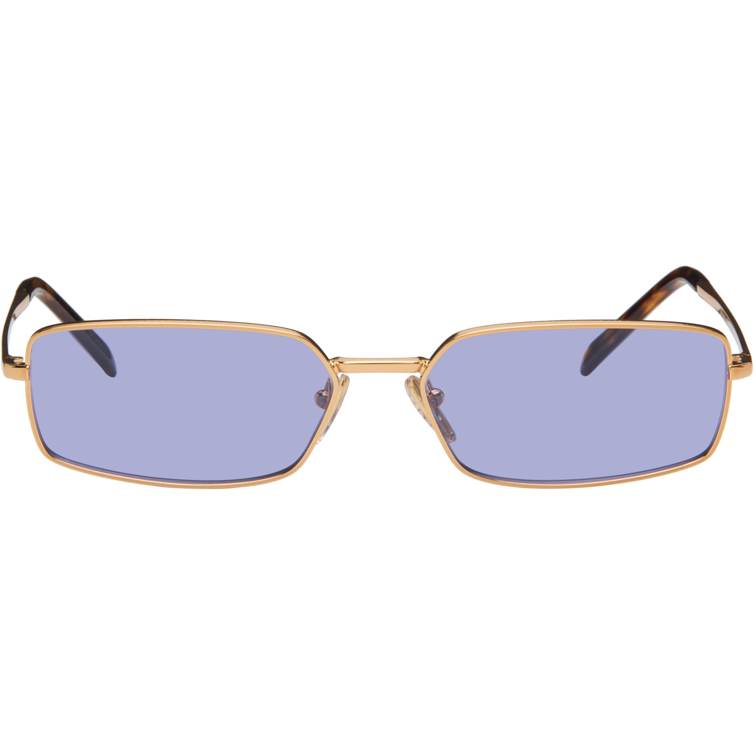 Prada Eyewear Gold Rectangular Sunglasses