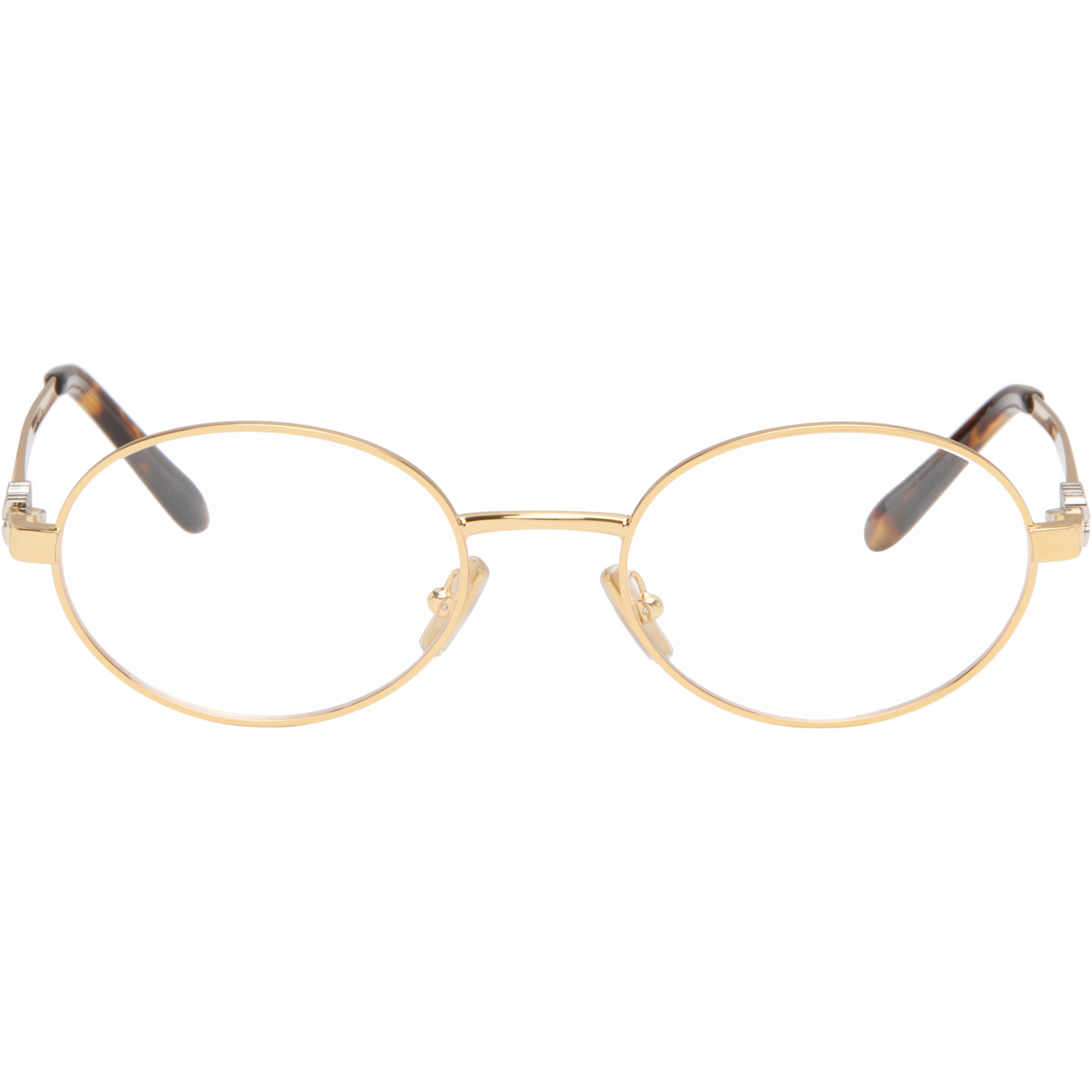 Miu Miu Eyewear Gold Oval Glasses